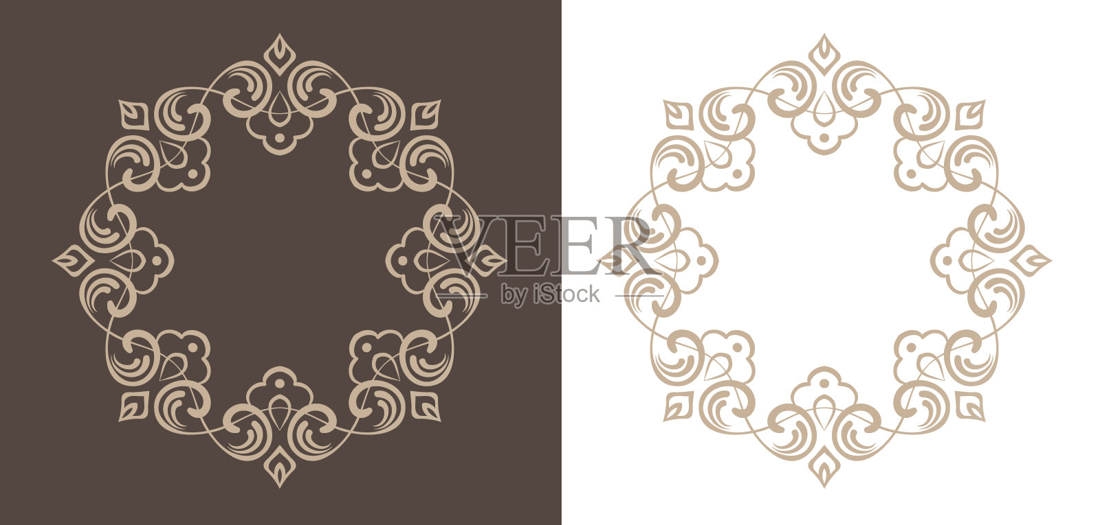 一套受圣诞节启发的框架设计。豪华的设计部分插画图片素材