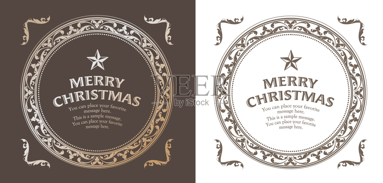 一套受圣诞节启发的框架设计。豪华的设计部分设计模板素材