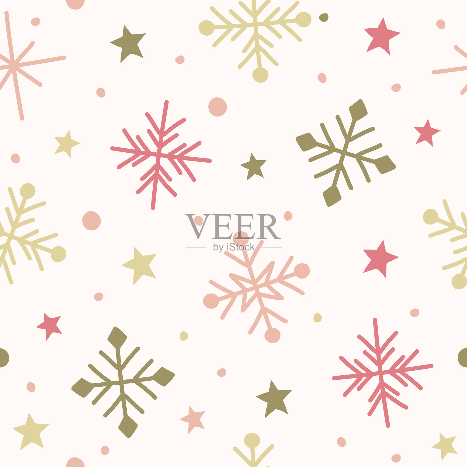 圣诞节的图案有雪花。向量插画图片素材