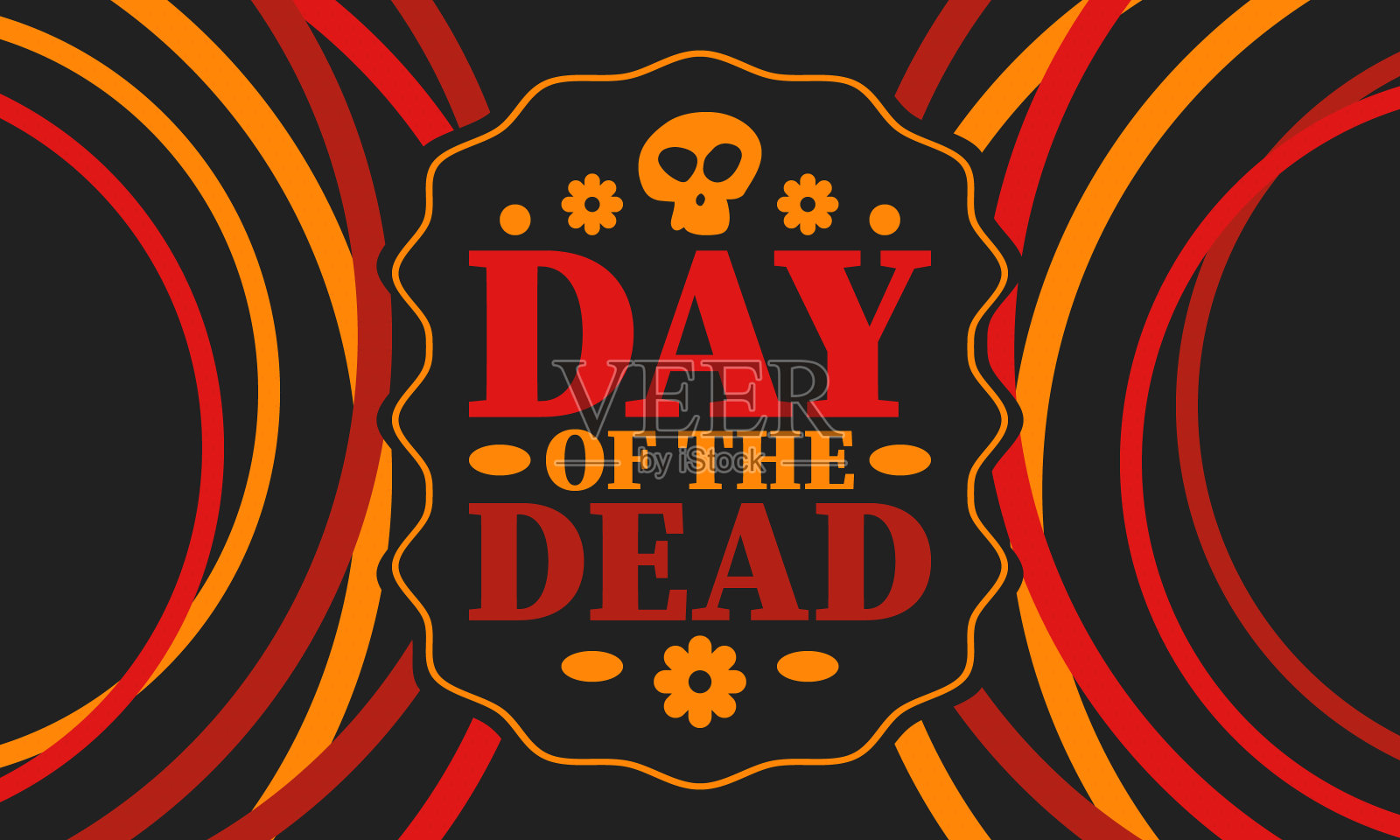 11月的亡灵节。祭日为纪念死者而设立的节日每年在墨西哥和其他拉丁美洲国家庆祝。墨西哥和西班牙传统图案和纹理与头骨。向量的海报设计模板素材