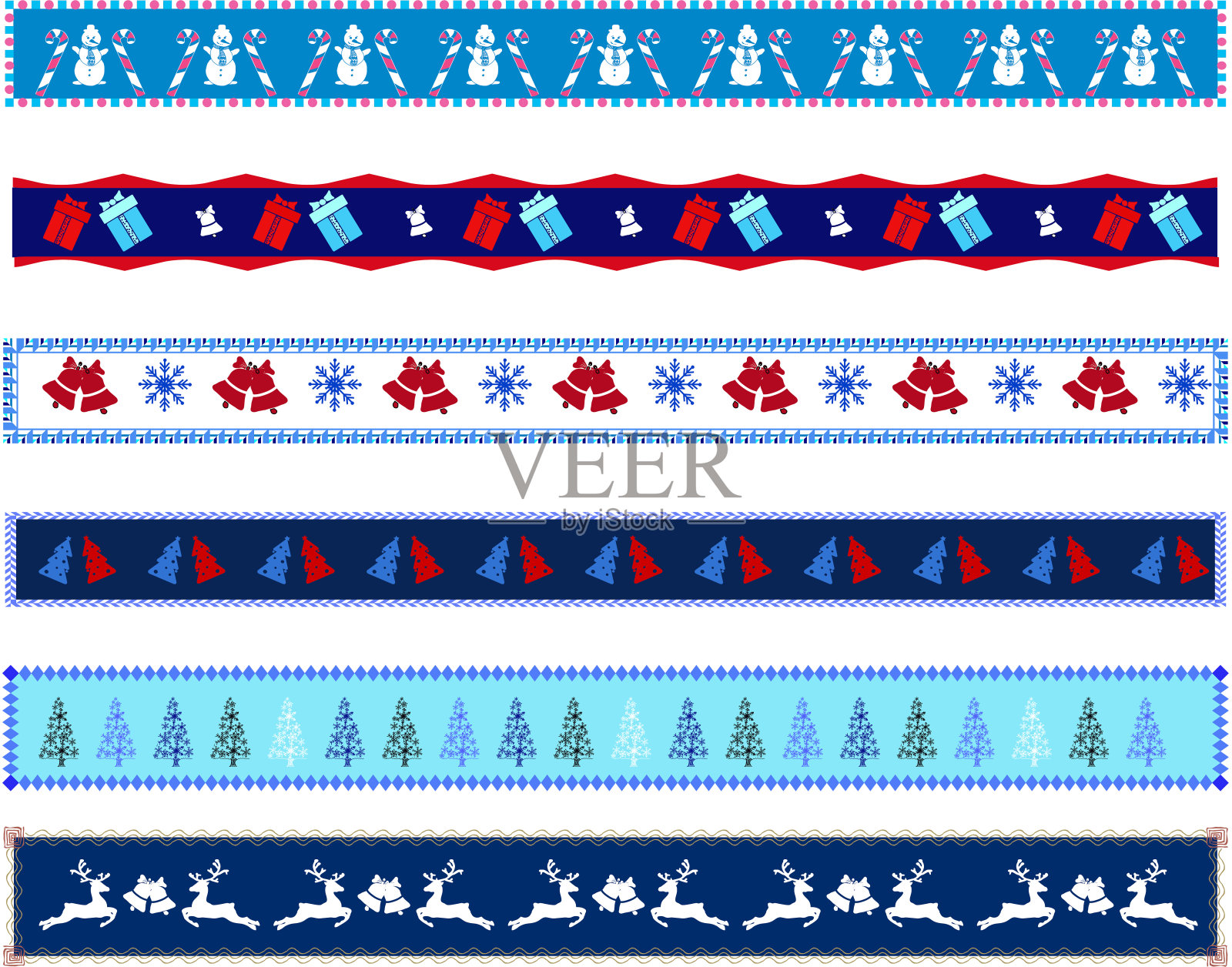 集合涂鸦向量元素邀请圣诞卡与手绘圣诞元素圣诞树和雪花。插画图片素材