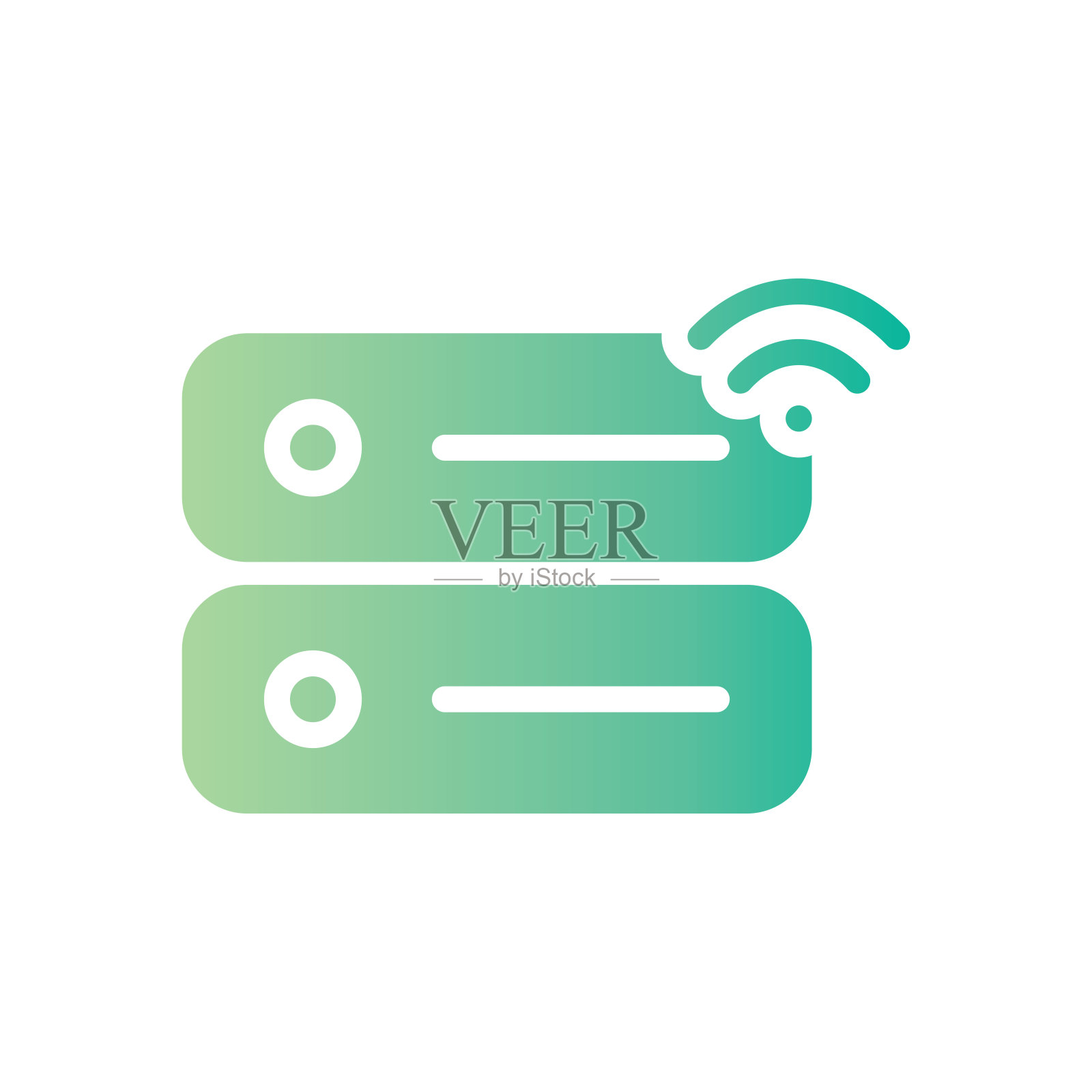 智能服务器渐变图标隔离在白色背景插画图片素材