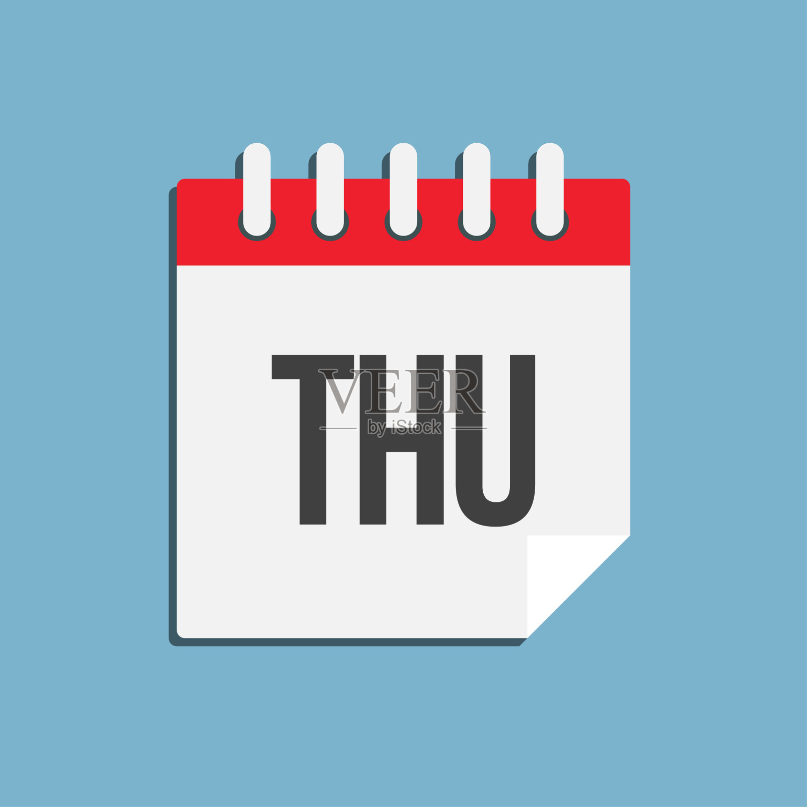 模板图标页日历，星期四中图标素材