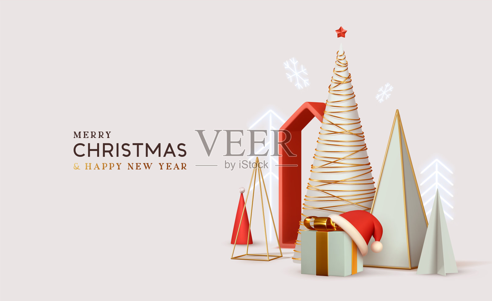 圣诞快乐，恭贺新禧插画图片素材