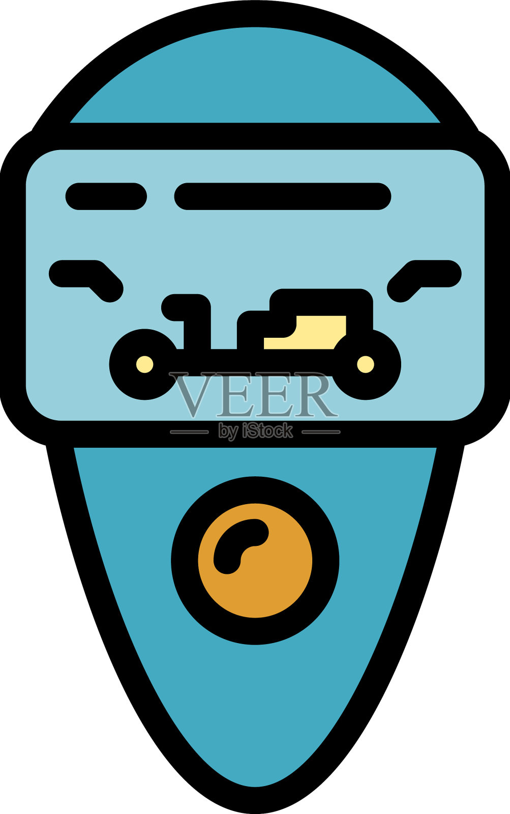 车辆无钥匙图标颜色轮廓插画图片素材