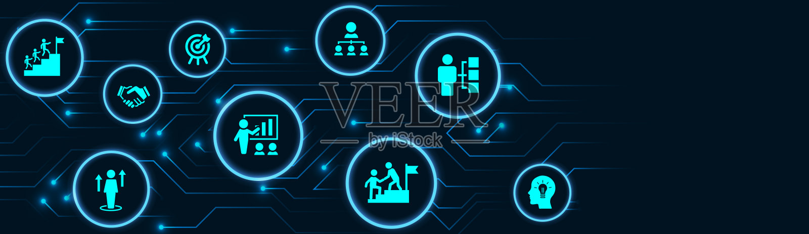 领导矢量插图。与公司管理相关的横幅图标插画图片素材