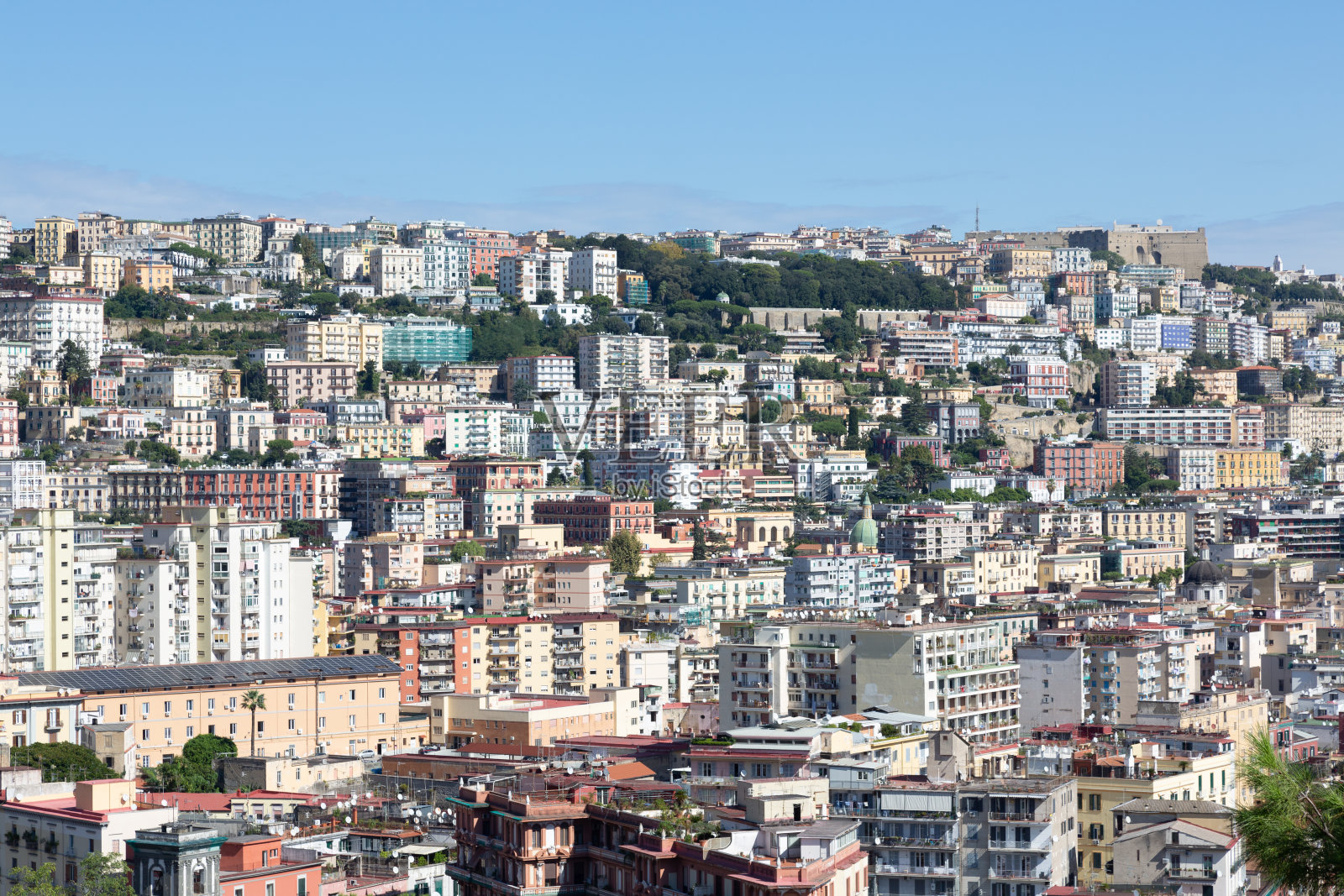 那不勒斯海湾鸟瞰图照片摄影图片