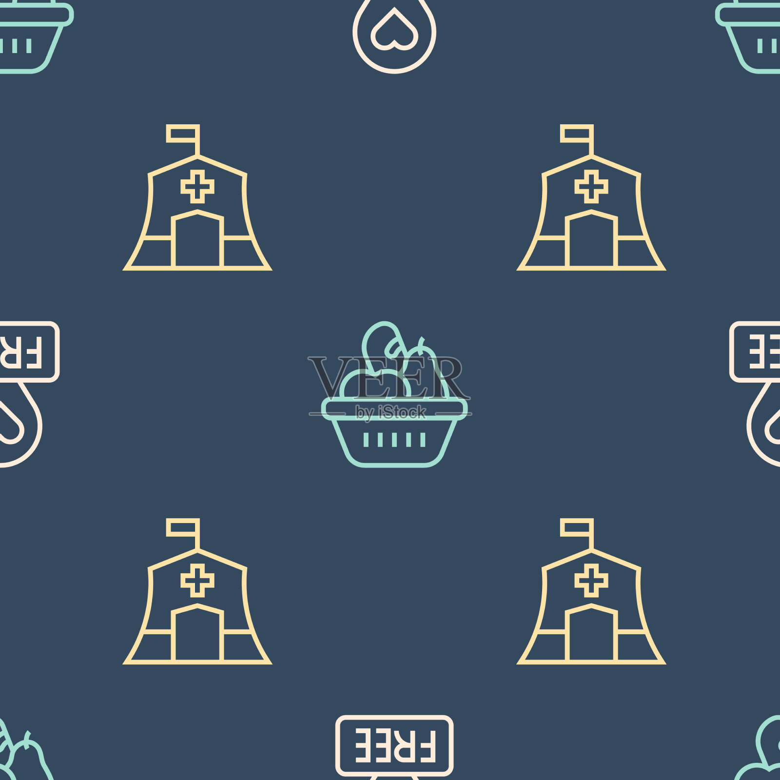 设线位置与心脏紧急医疗图标素材