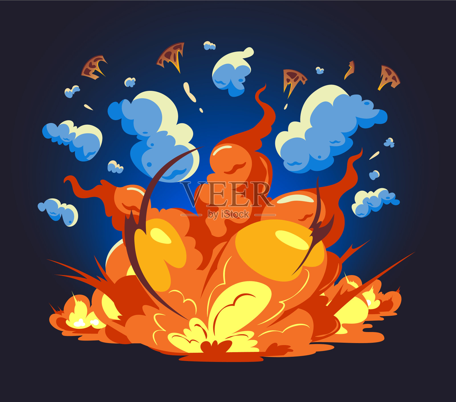 卡通爆炸插画图片素材