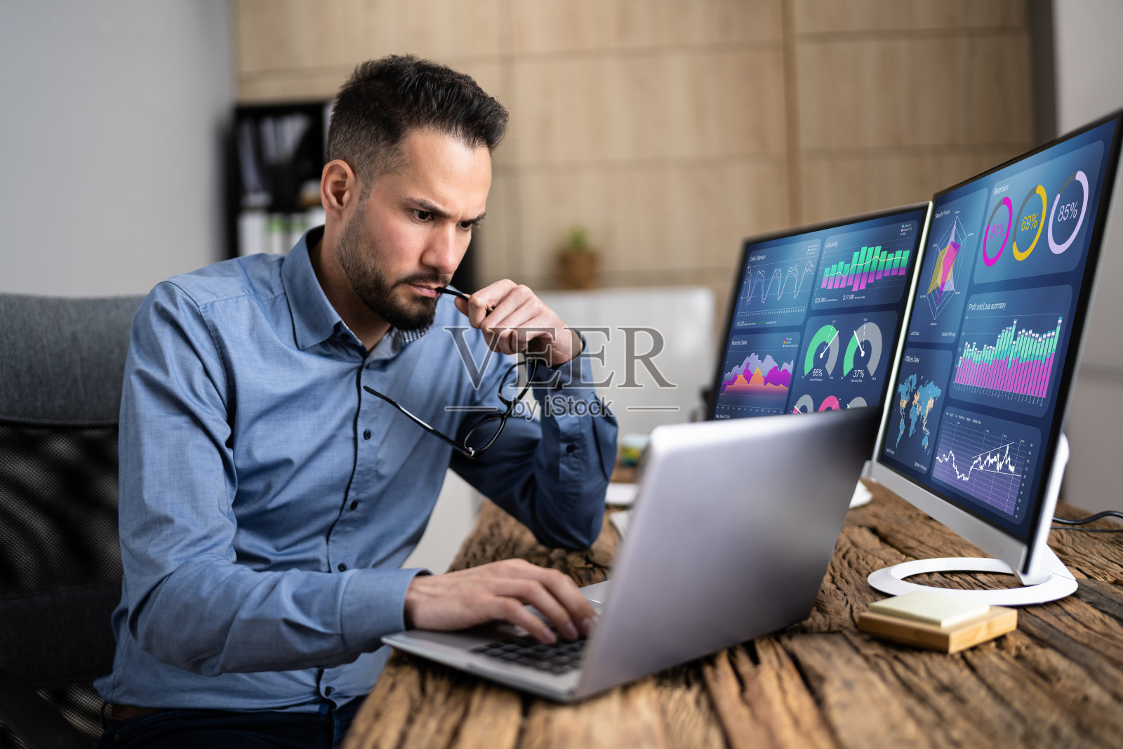 业务数据分析仪表板照片摄影图片