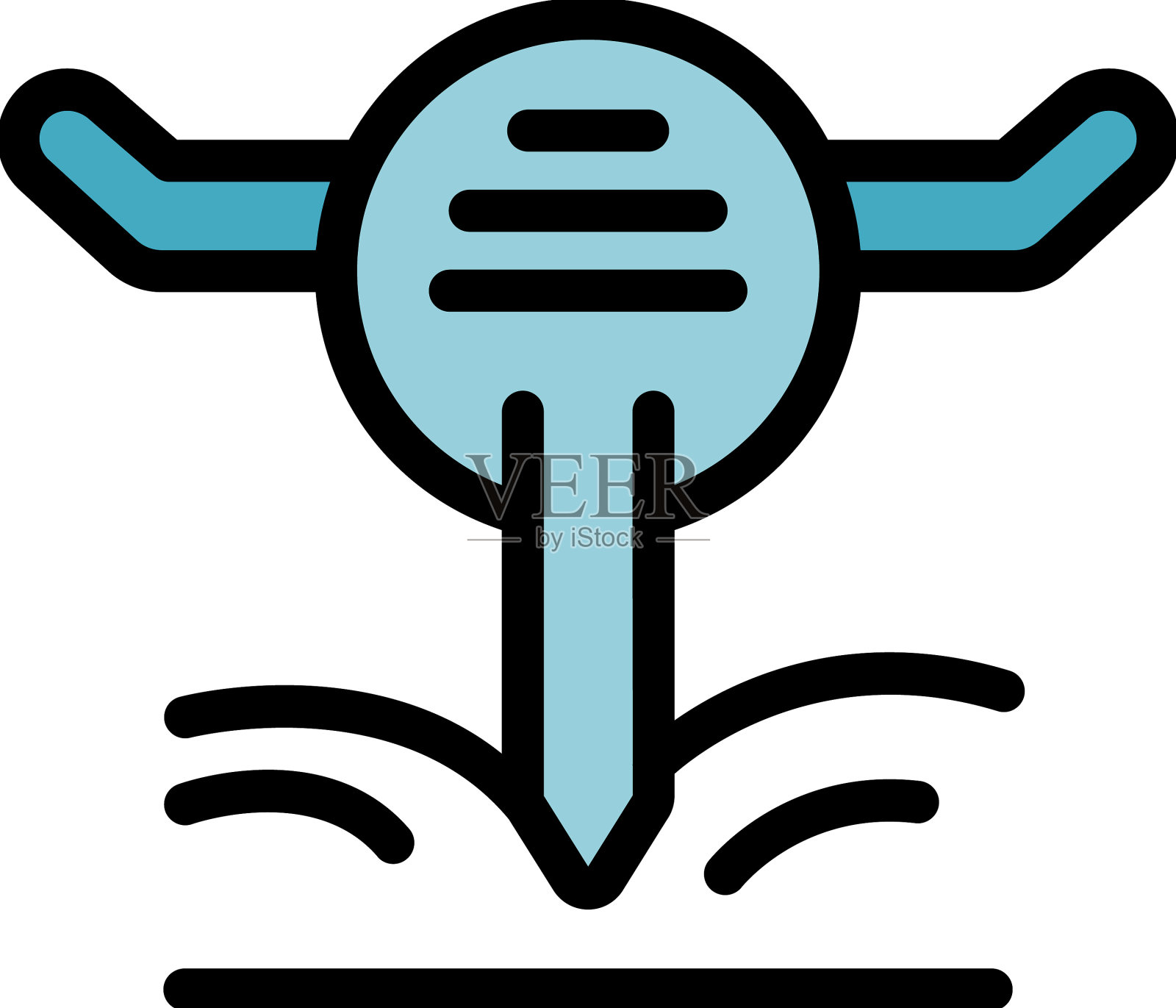 区块链锤子图标颜色轮廓插画图片素材