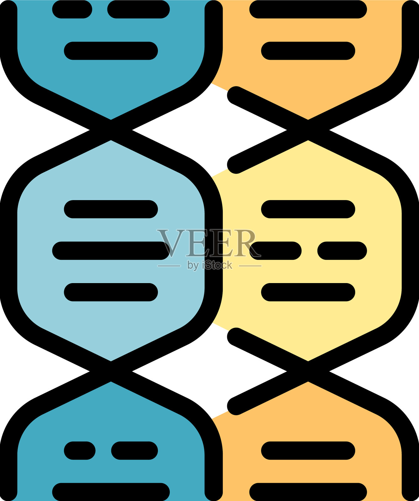 科学家DNA图标颜色轮廓插画图片素材