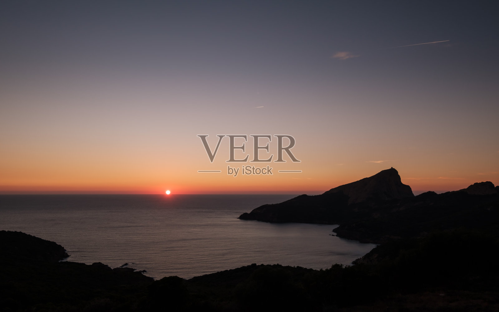 红卡波和科西嘉的日落照片摄影图片