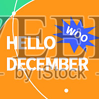 十二月创意黄色简约亮眼次图设计模板素材