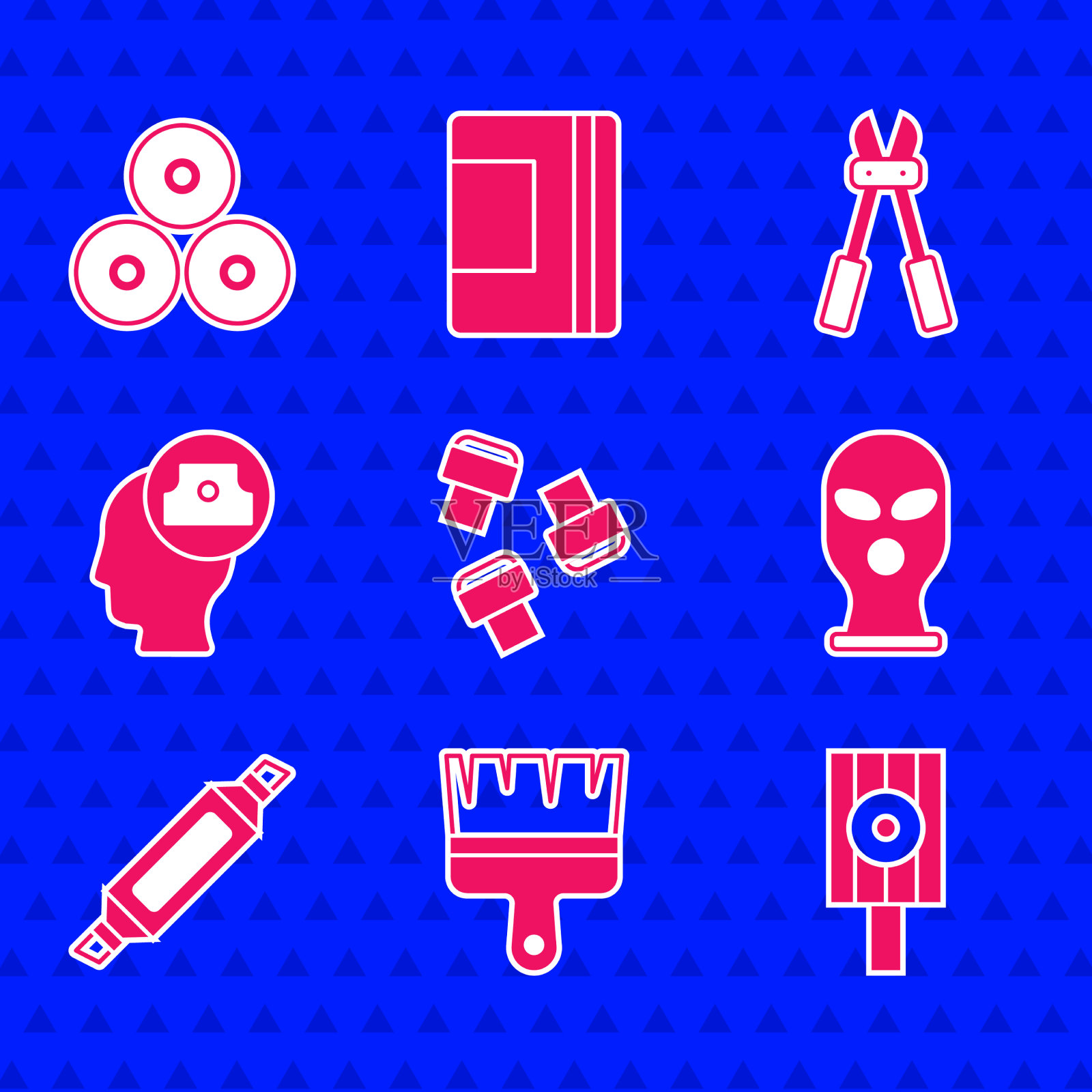 设置记号笔附件油漆刷喷漆罐图标素材