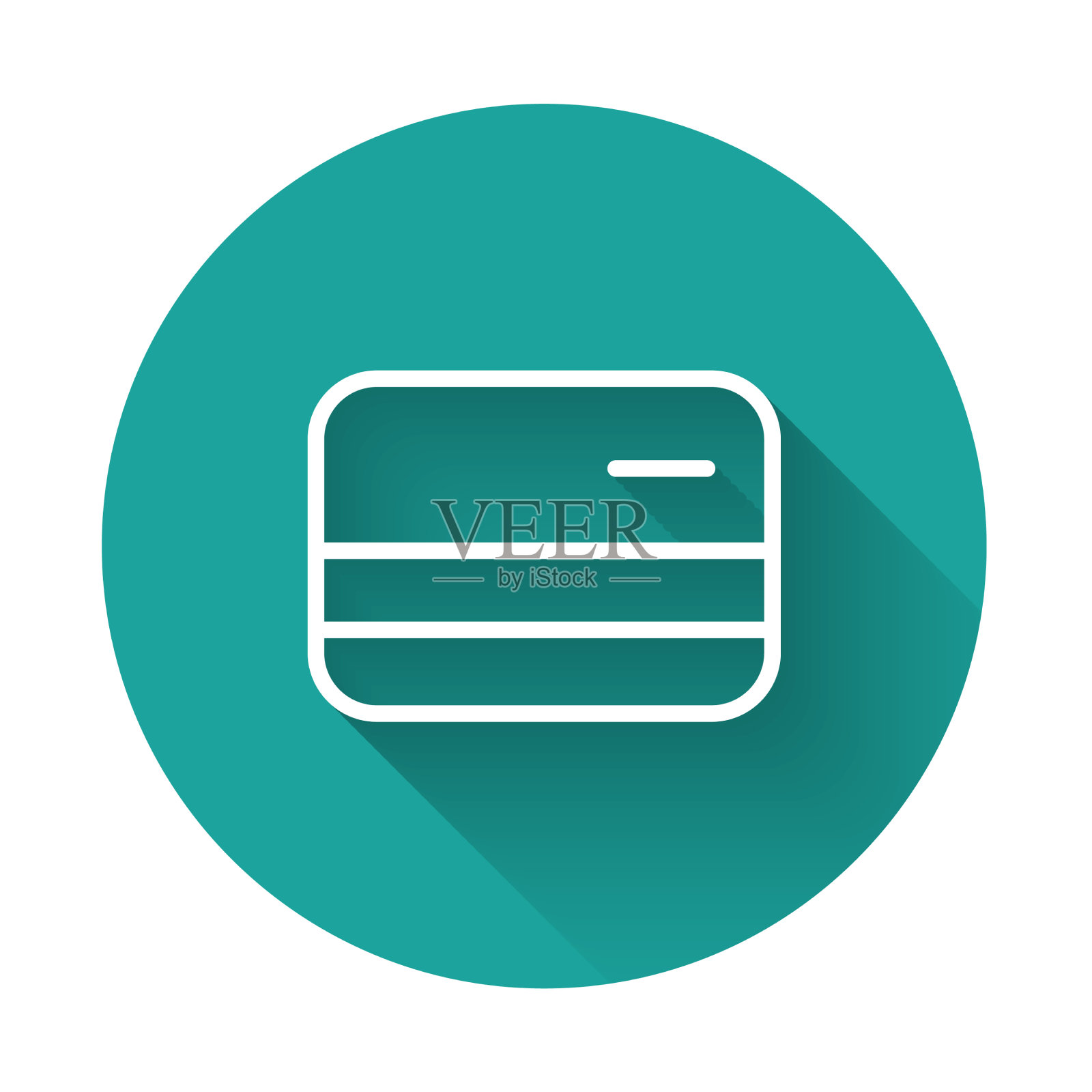 白线信用卡图标与长隔离插画图片素材