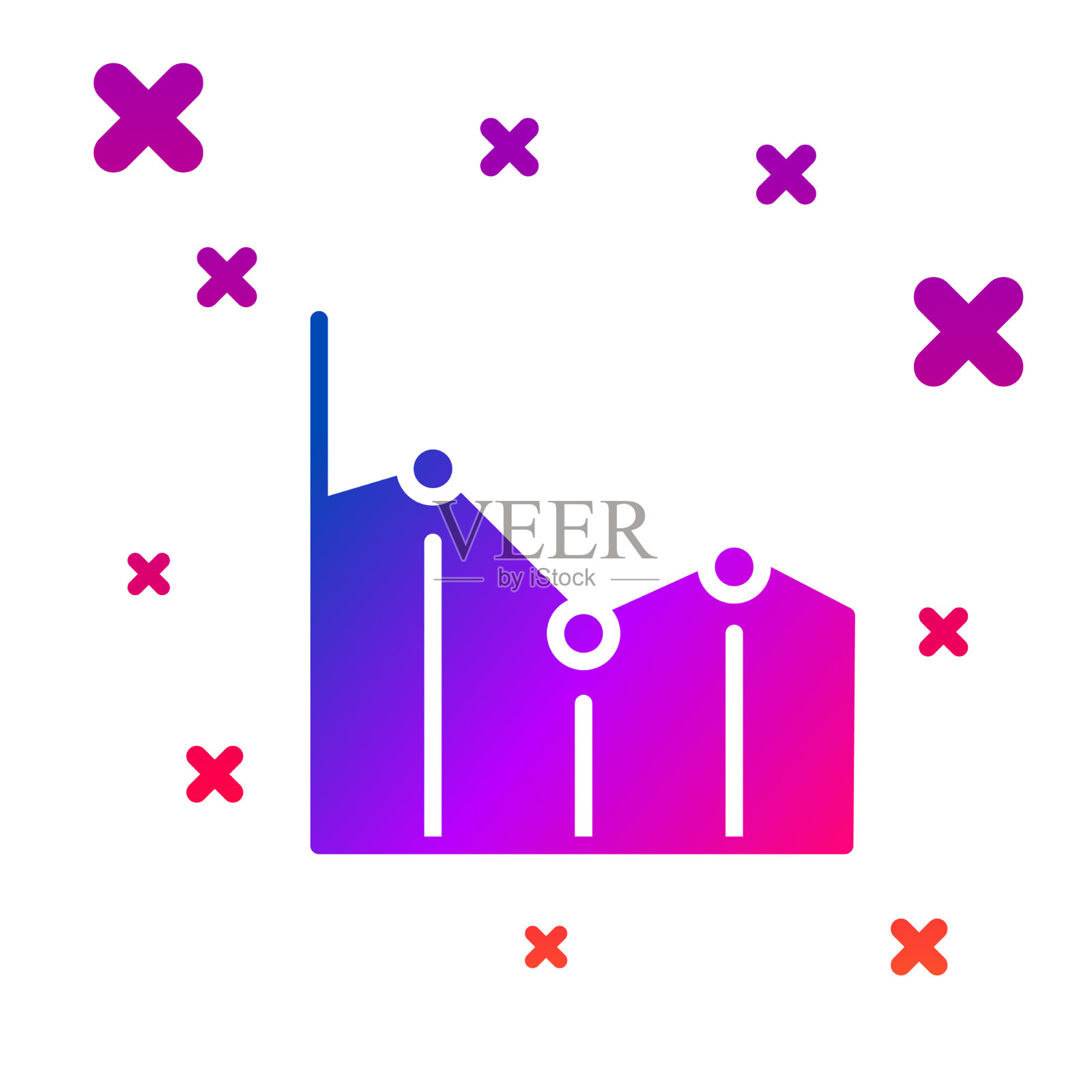 彩色饼图信息图图标隔离在白色上图标素材