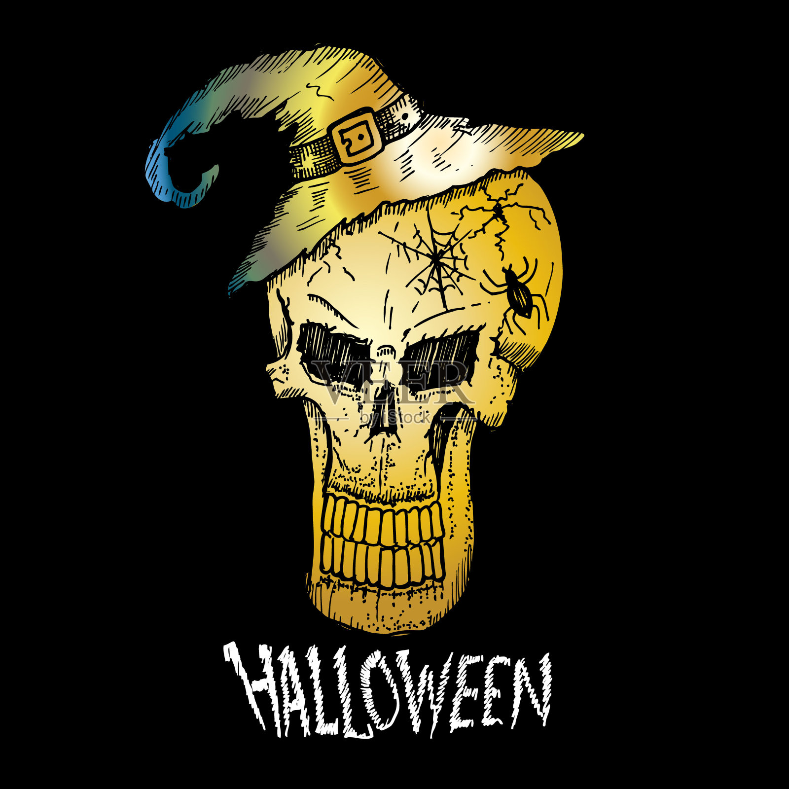 万圣节快乐，涂鸦素描和插图插画图片素材