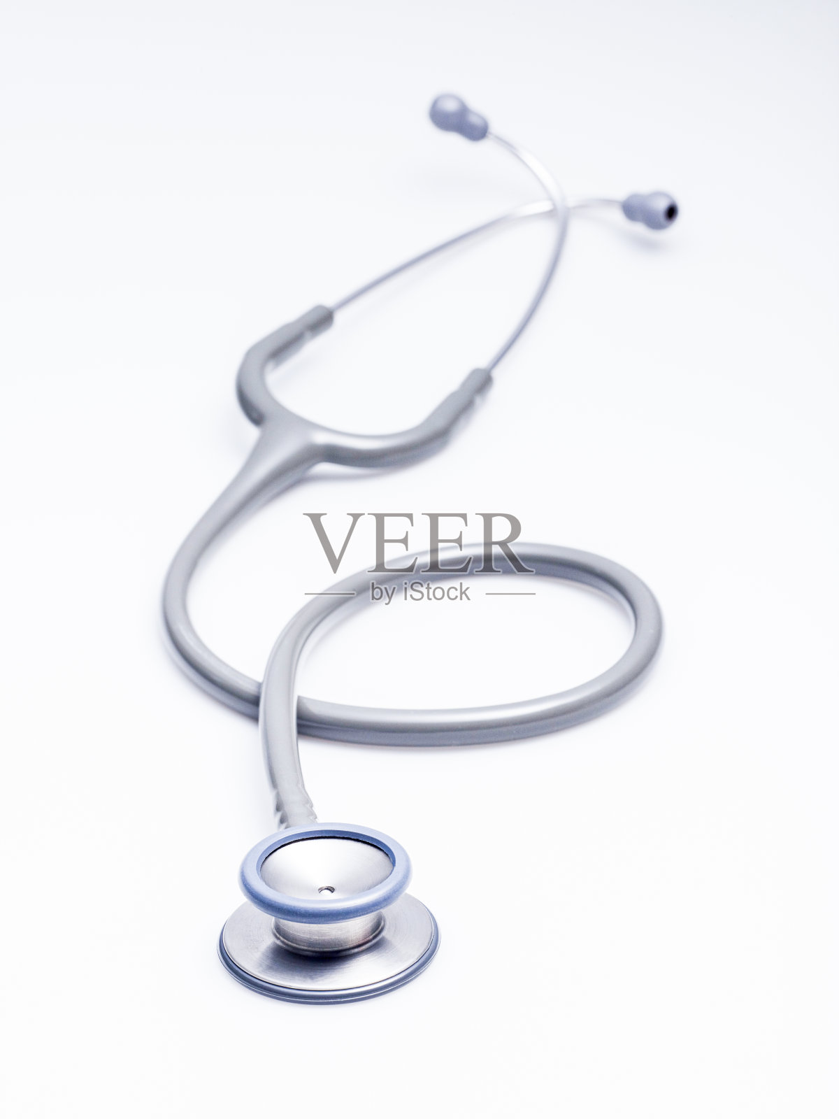 灰色听诊器分离白色背景照片摄影图片