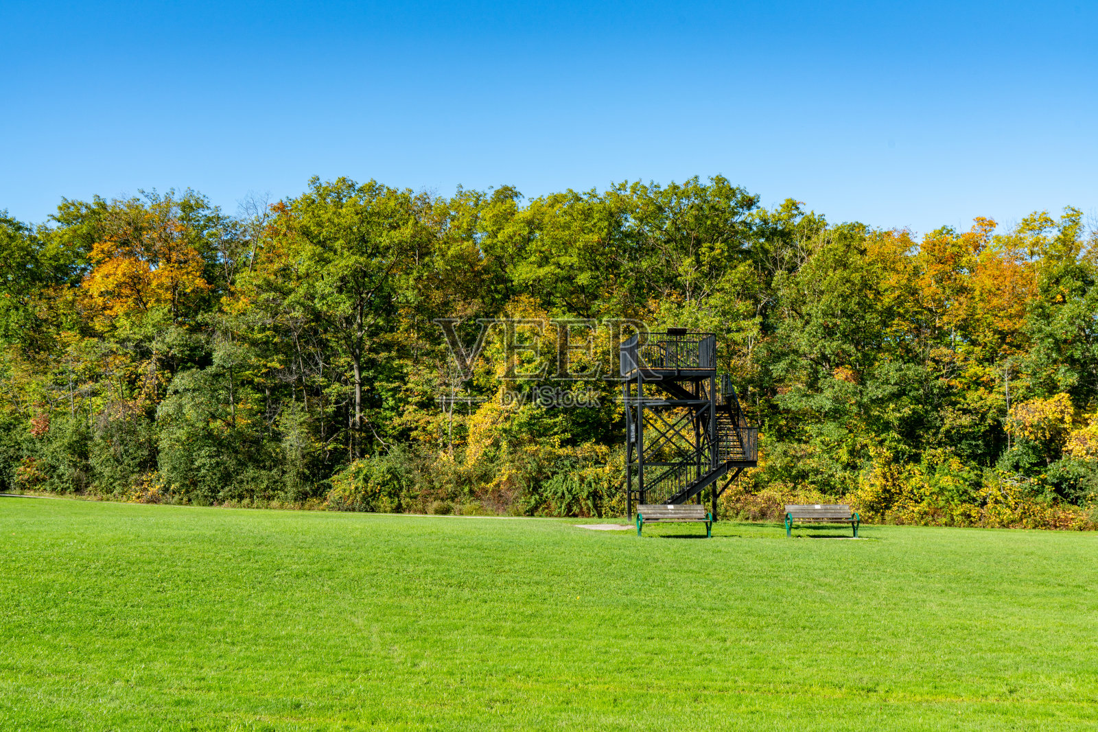 加拿大，圣凯瑟琳，格里姆斯比，尼亚加拉大瀑布地区，秋天的比默纪念保护区和布鲁斯小径照片摄影图片