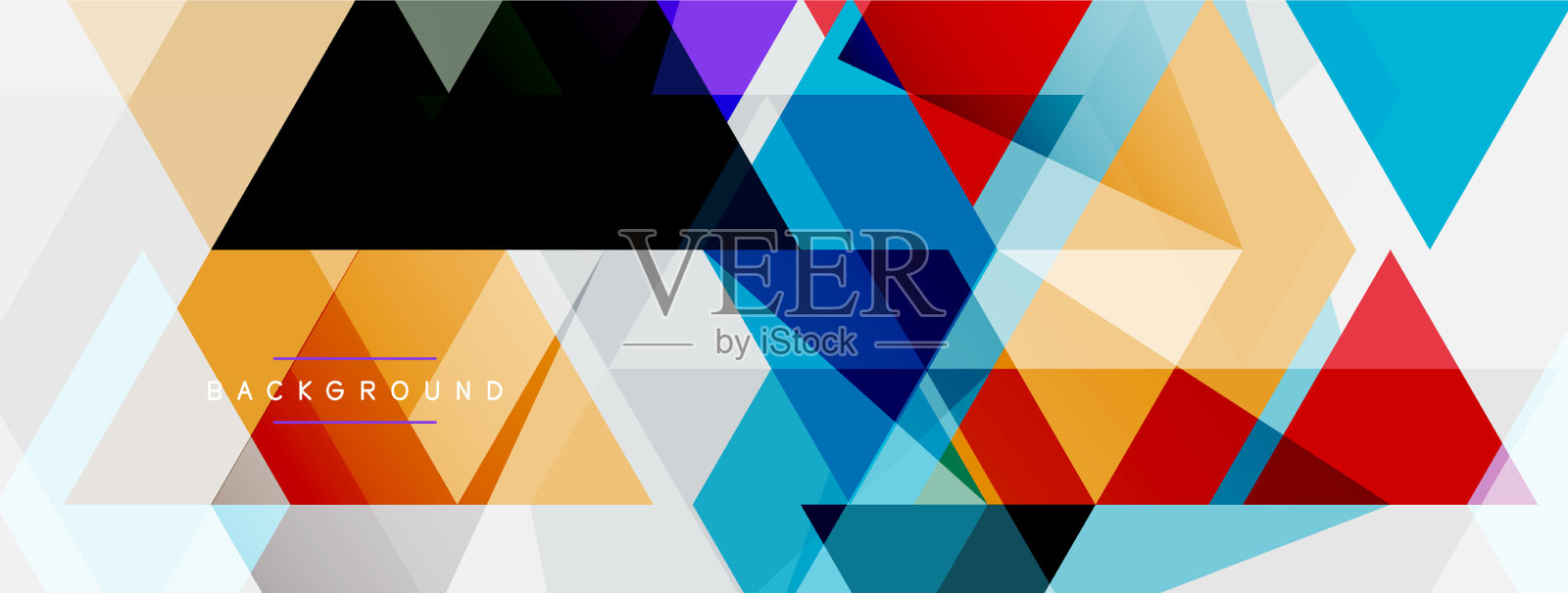 彩色三角形构成几何抽象插画图片素材