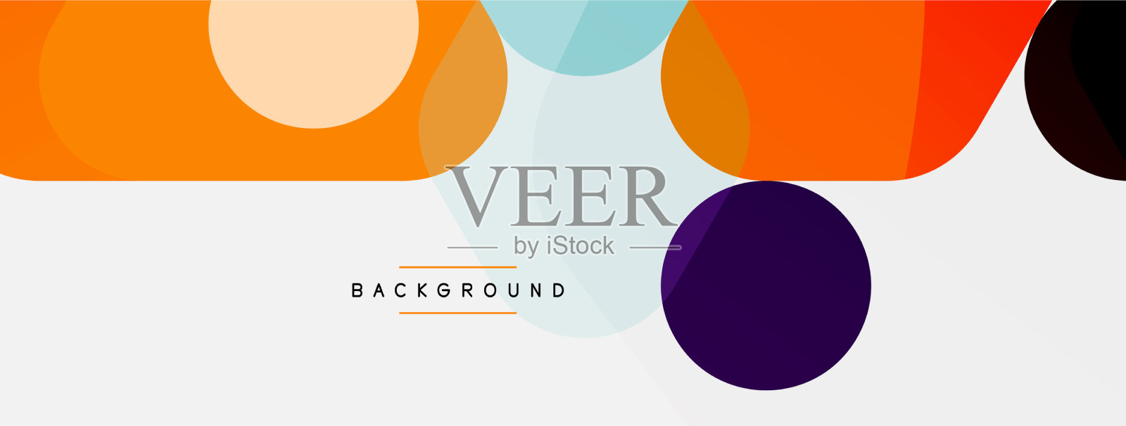 彩色气泡和圆形几何形状插画图片素材