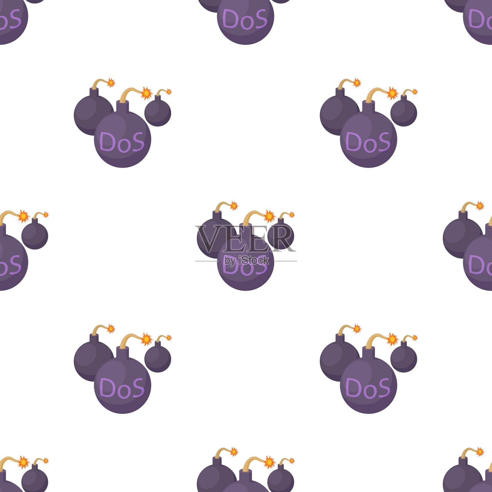 有阴燃灯芯图案的DOS和炸弹插画图片素材