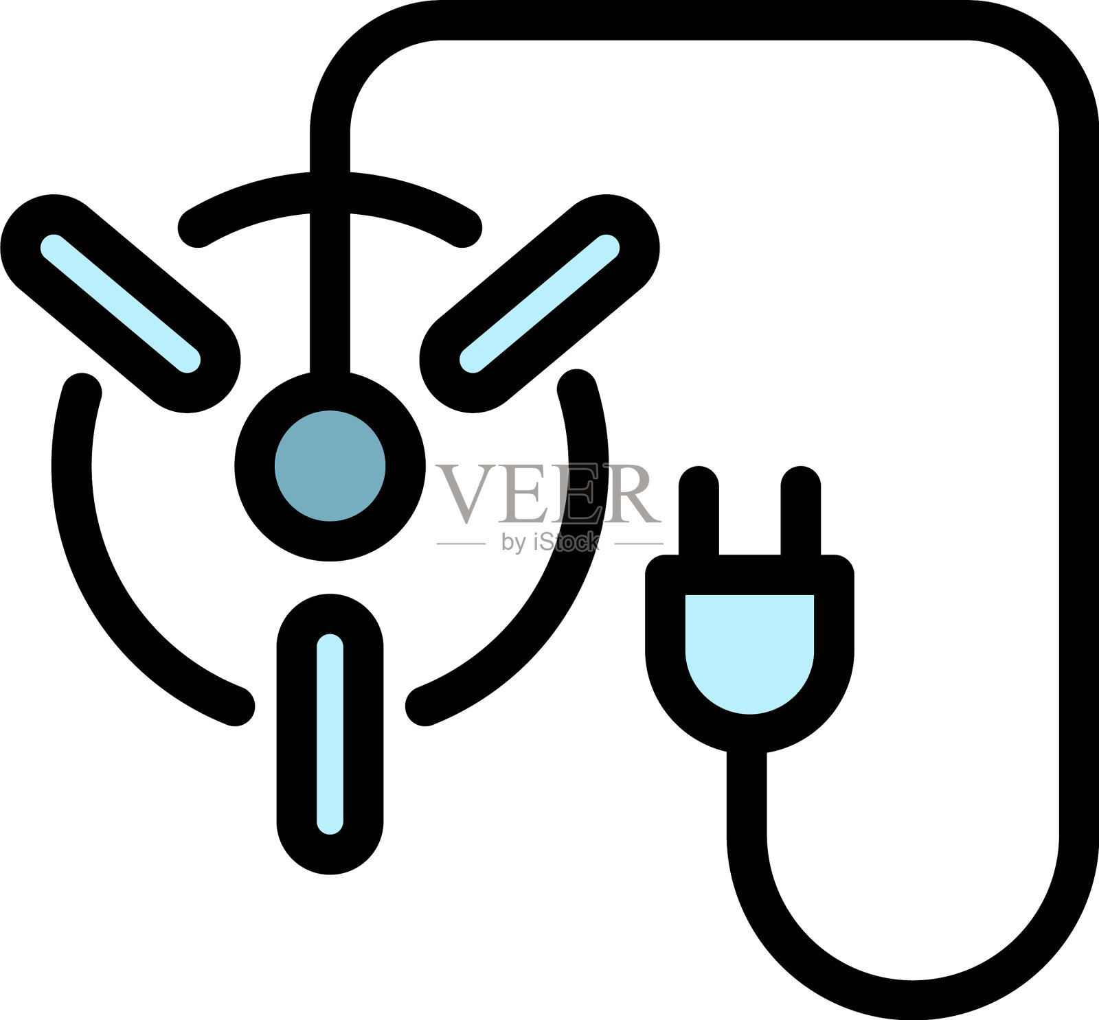 灯插头图标颜色轮廓插画图片素材