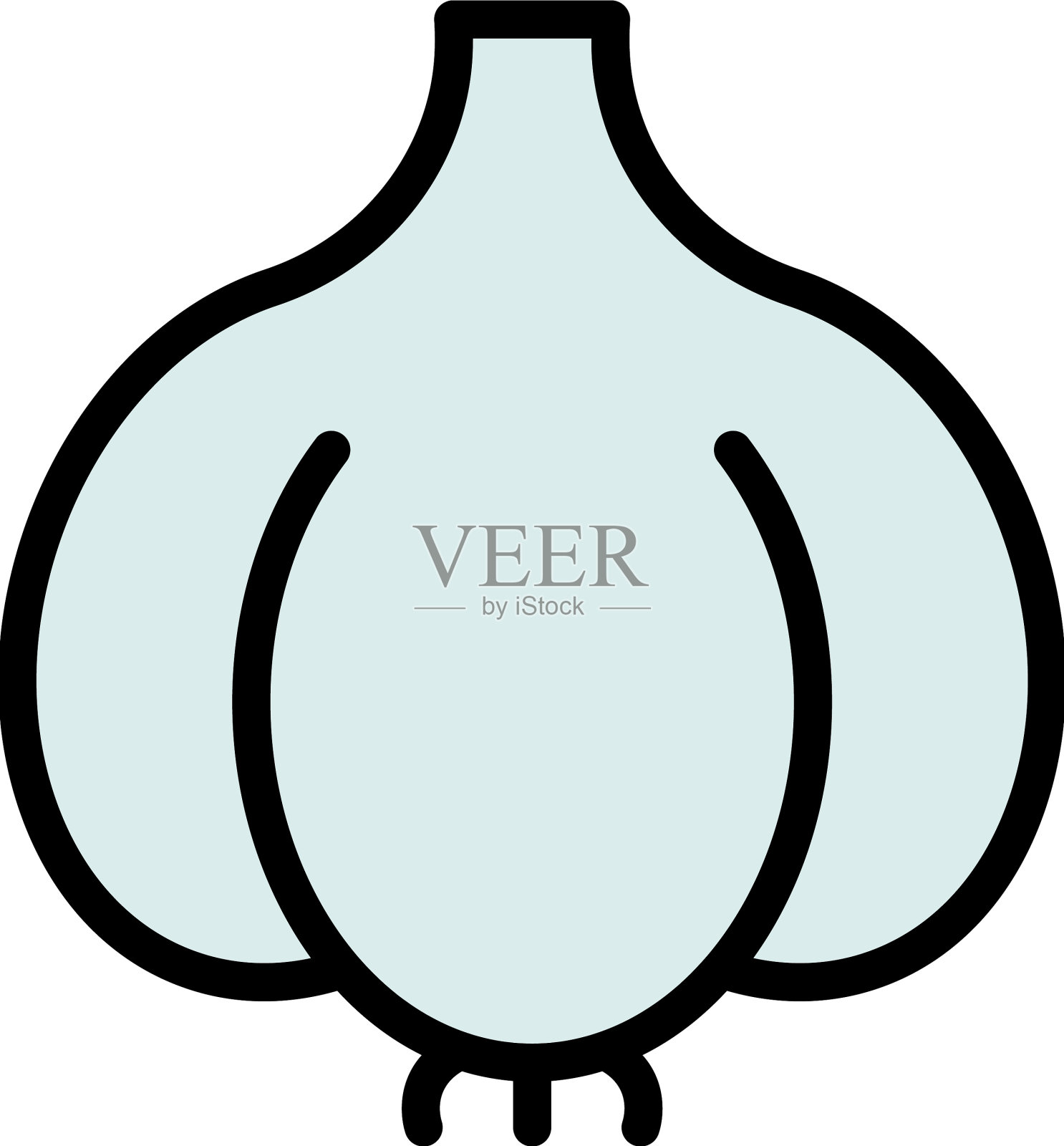 素食大蒜图标颜色轮廓插画图片素材