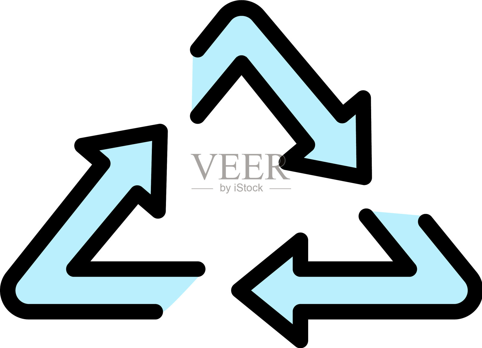 回收标志图标颜色轮廓插画图片素材