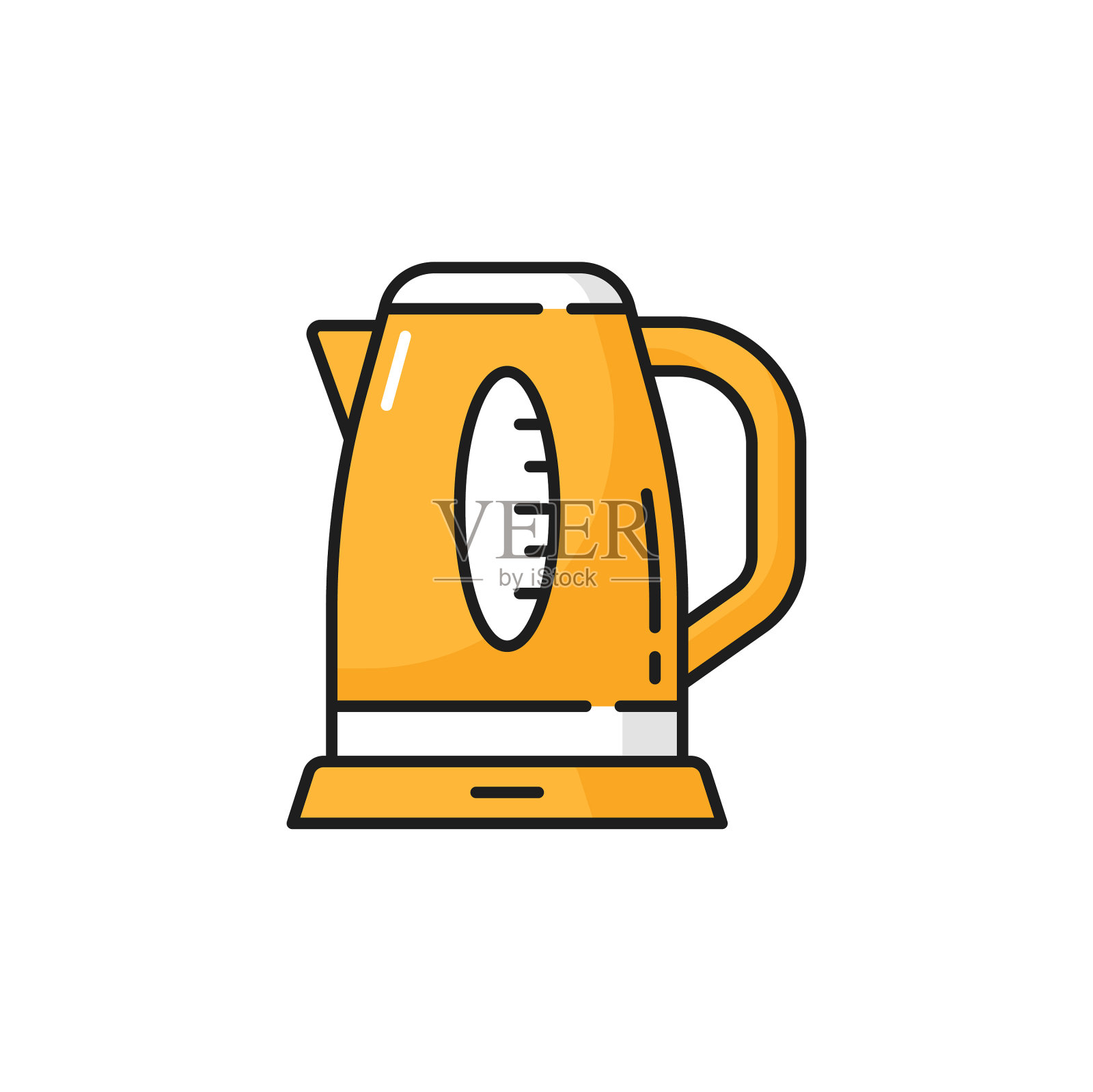 茶壶、电热厨房茶壶或咖啡壶图标素材