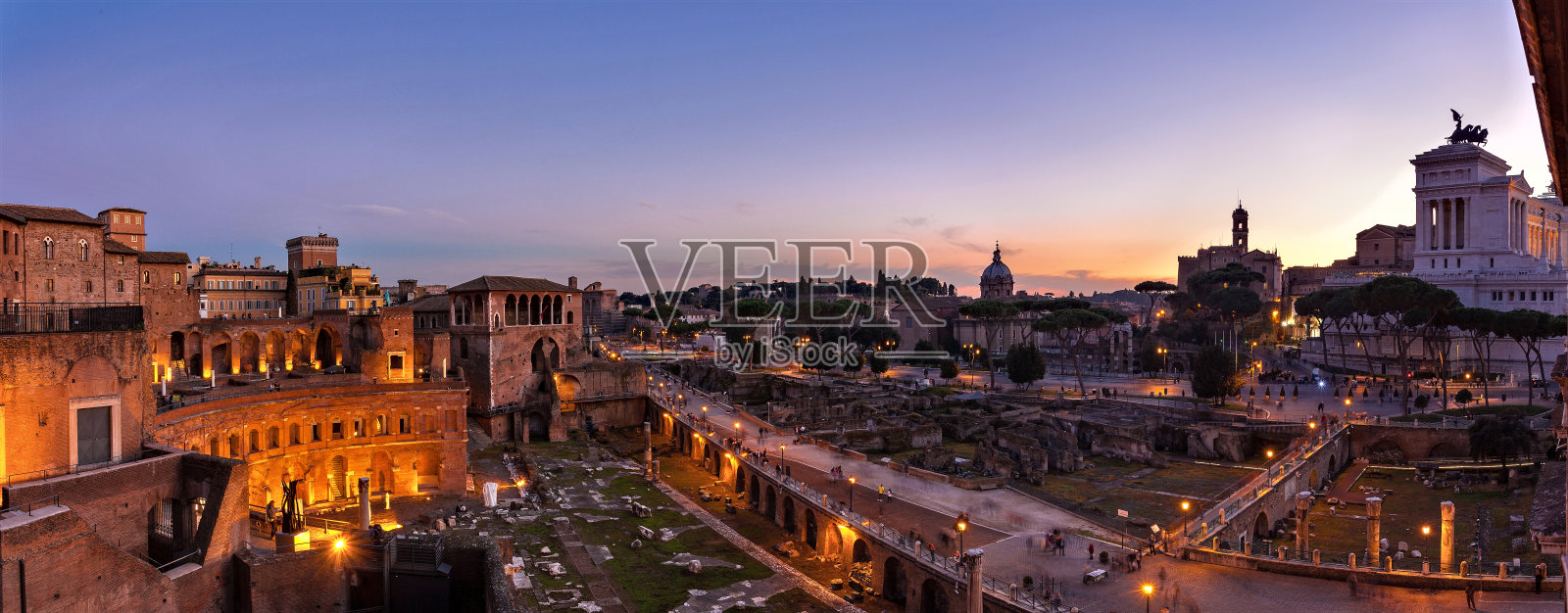 图拉真广场日落-罗马照片摄影图片