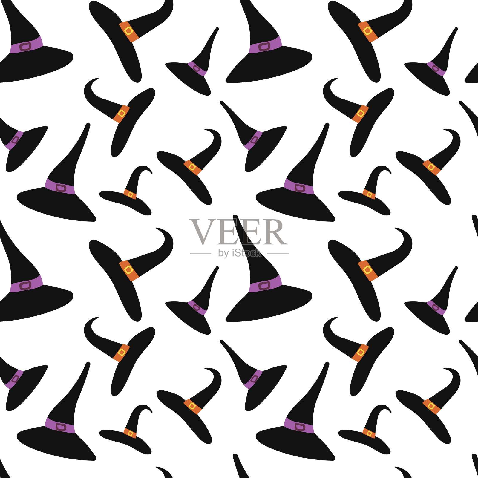 矢量向导帽无缝模式插画图片素材