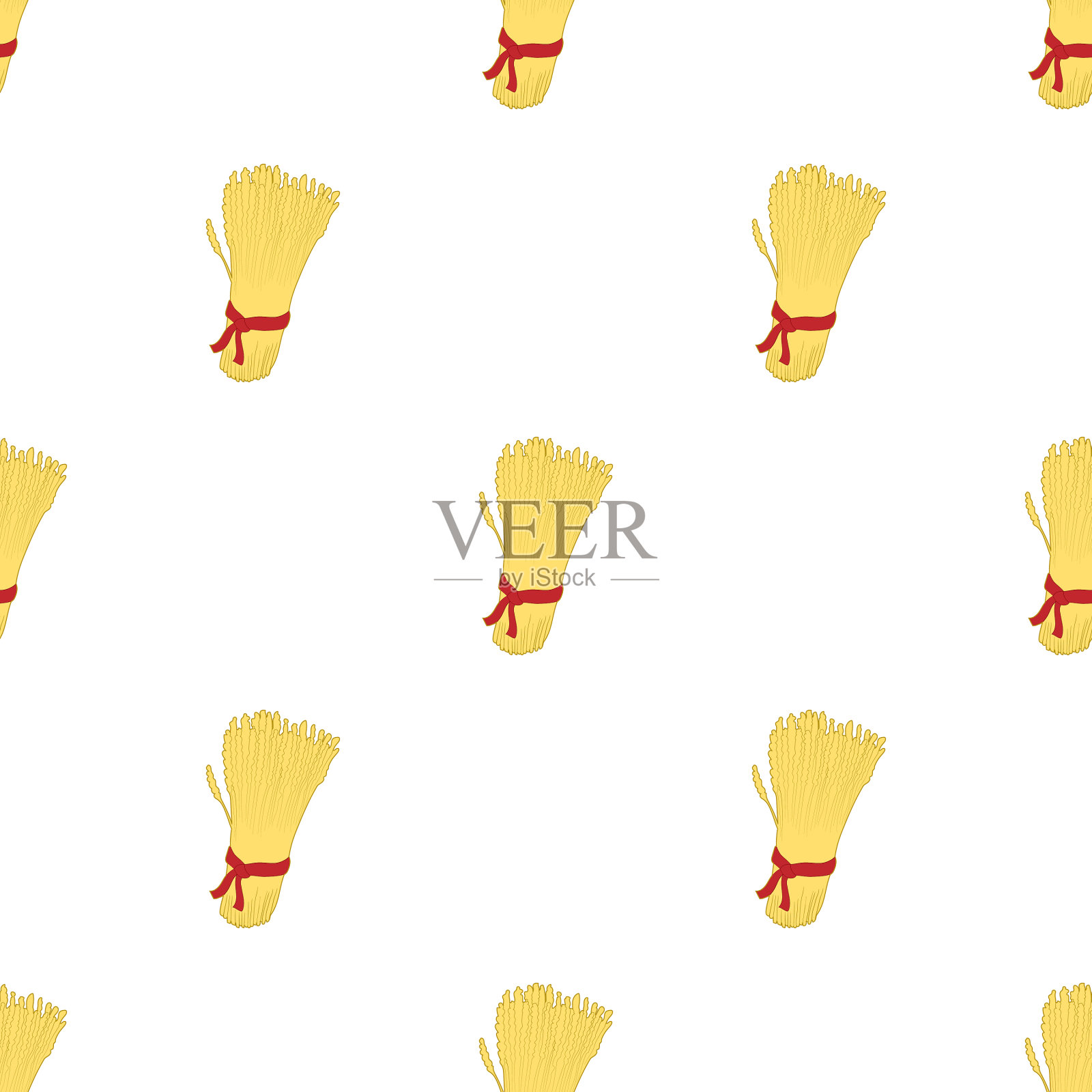 麦捆花纹无缝插画图片素材