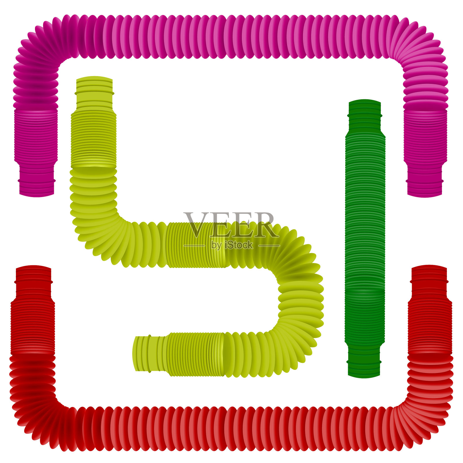 白色背景上的抗压力软管玩具。2021款时尚现代感官玩具矢量图插画图片素材