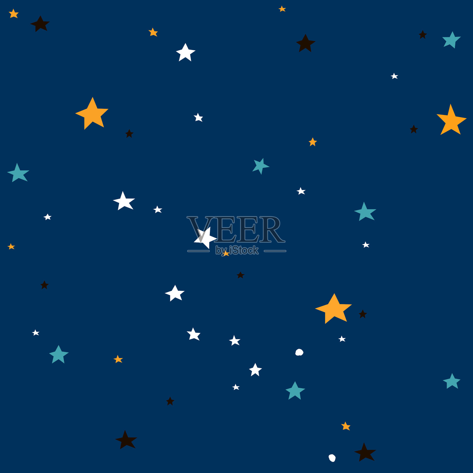 夜空蓝色背景的星星矢量插图插画图片素材