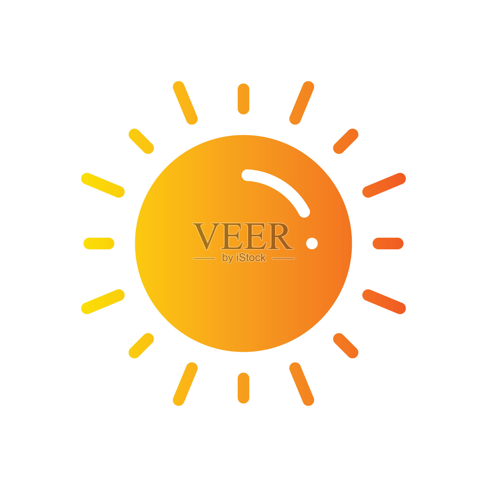 太阳梯度图标孤立在白色背景插画图片素材