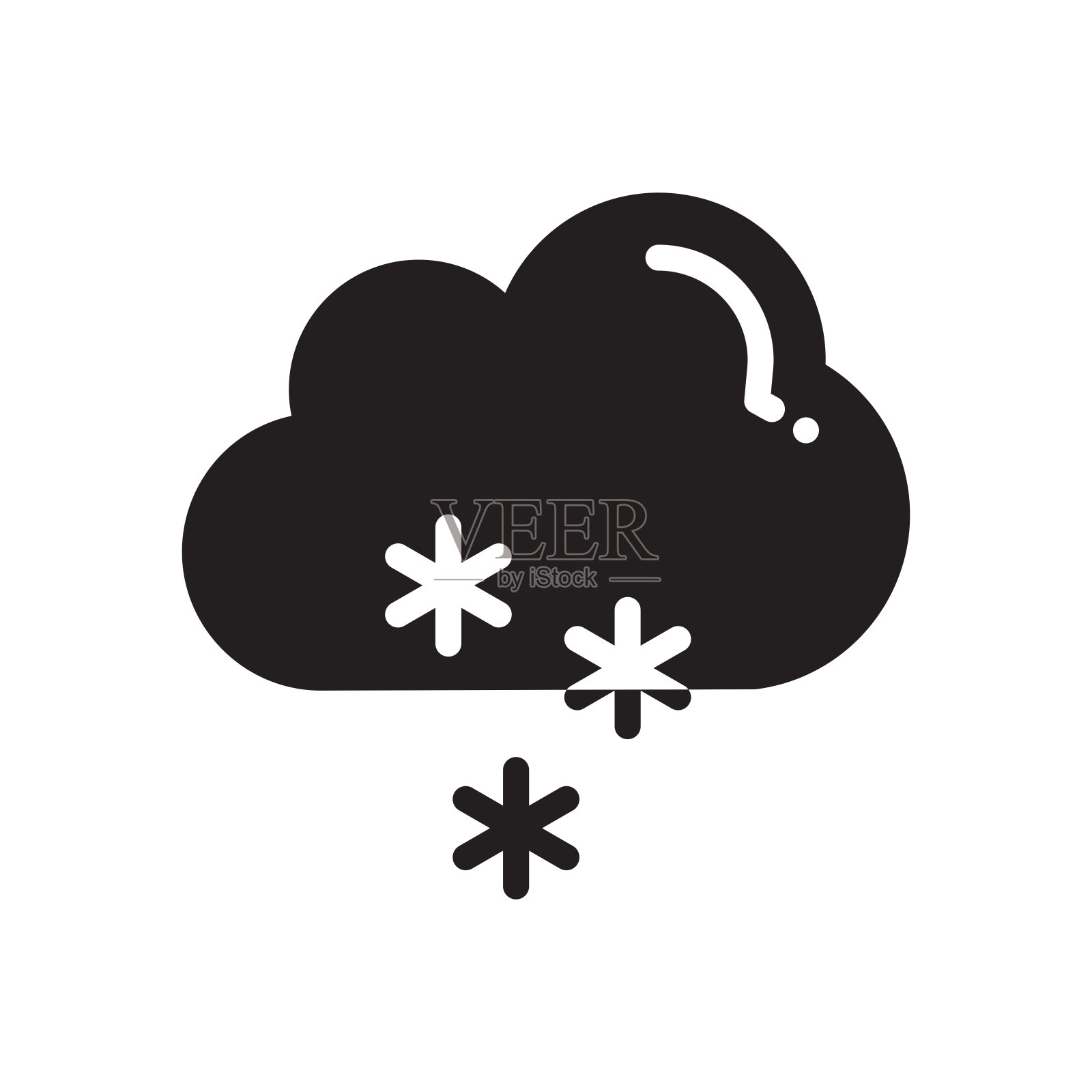 雪字形图标孤立在白色的背景插画图片素材