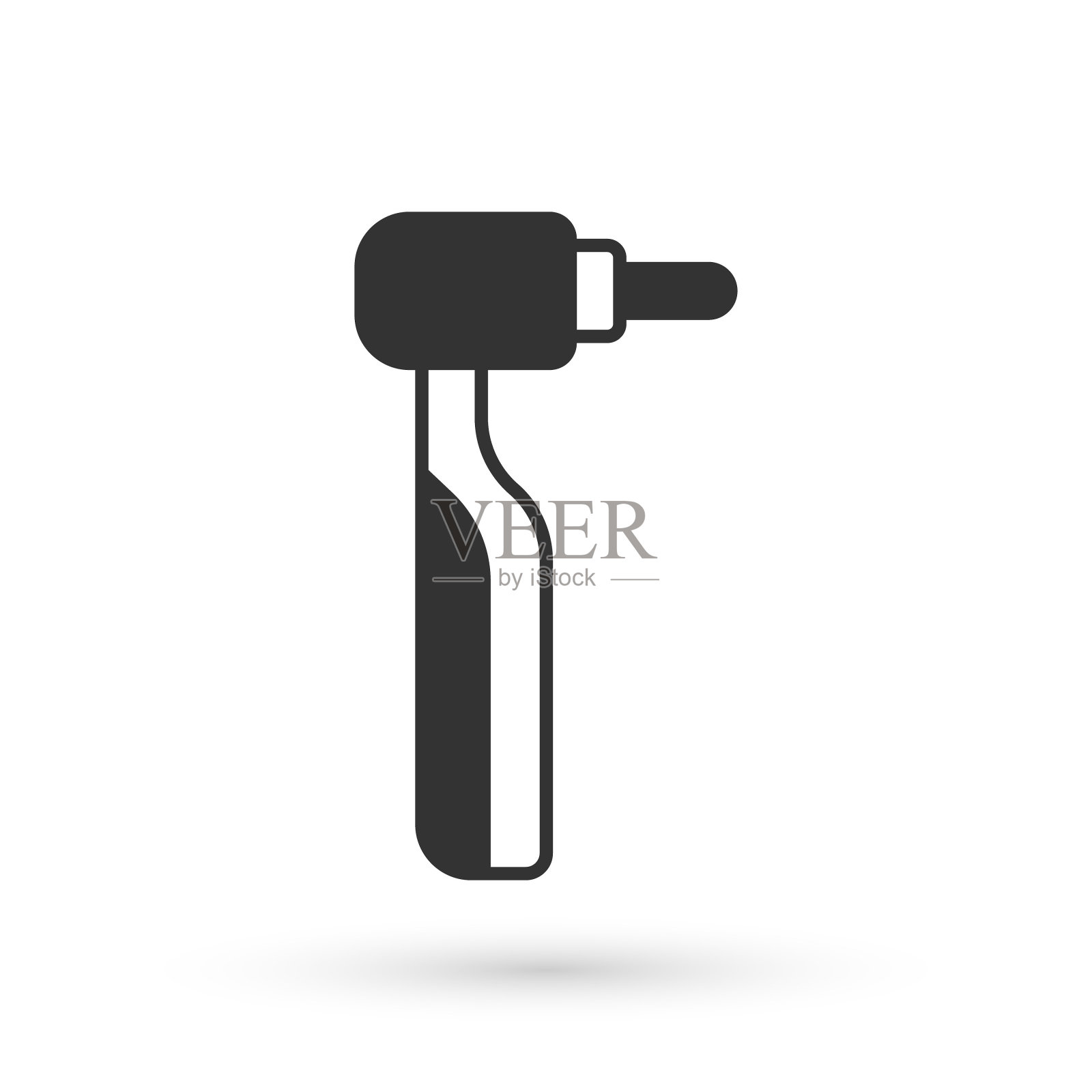 灰色牙齿钻图标隔离在白色背景。牙科手机钻和磨削工具。向量插画图片素材