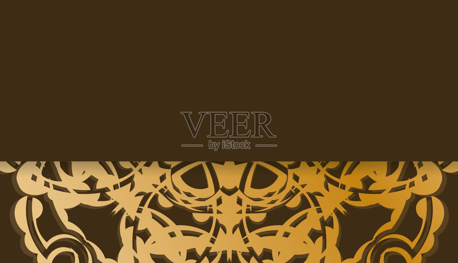 背景在棕色与复古黄金饰品为标志设计插画图片素材