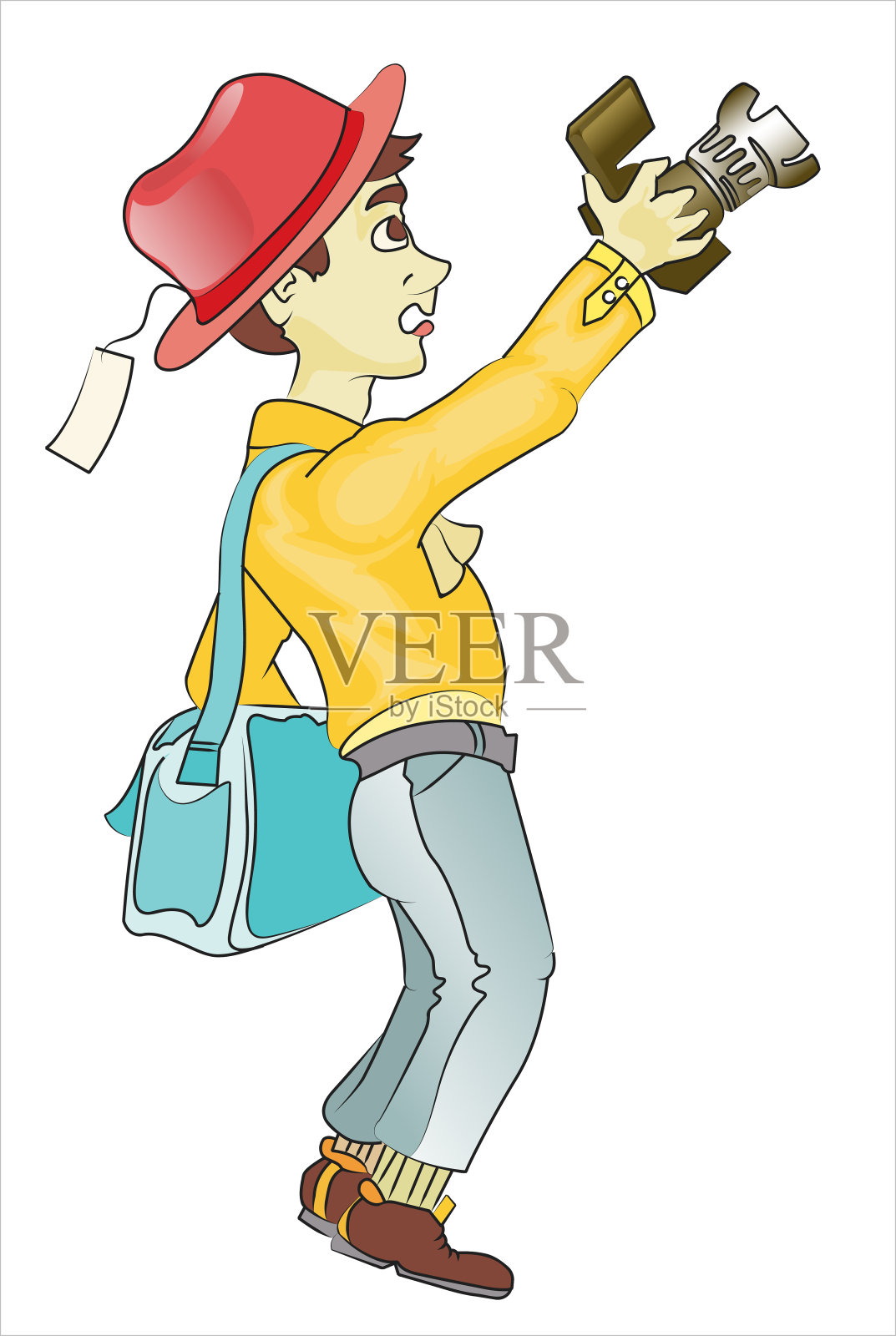 摄影师卡通插画图片素材