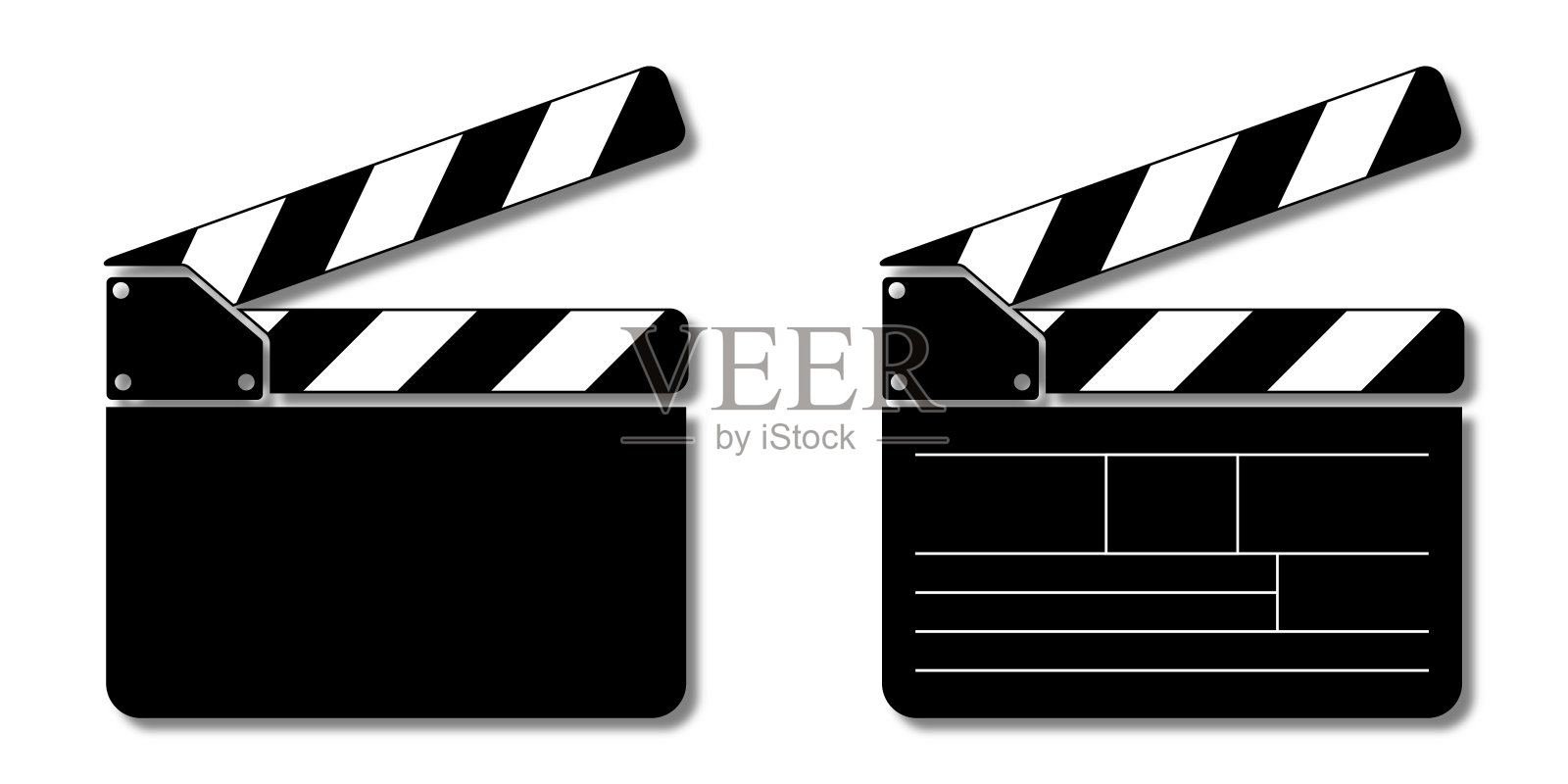 电影隔板设置。摄像机动作拍板插画图片素材