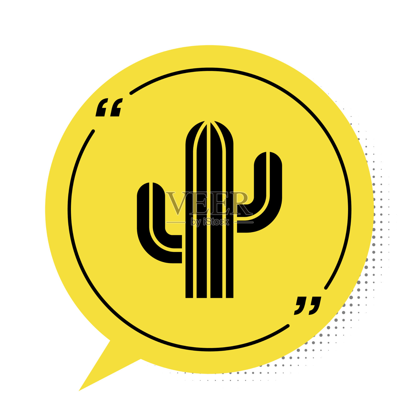 黑色仙人掌图标孤立在白色背景插画图片素材