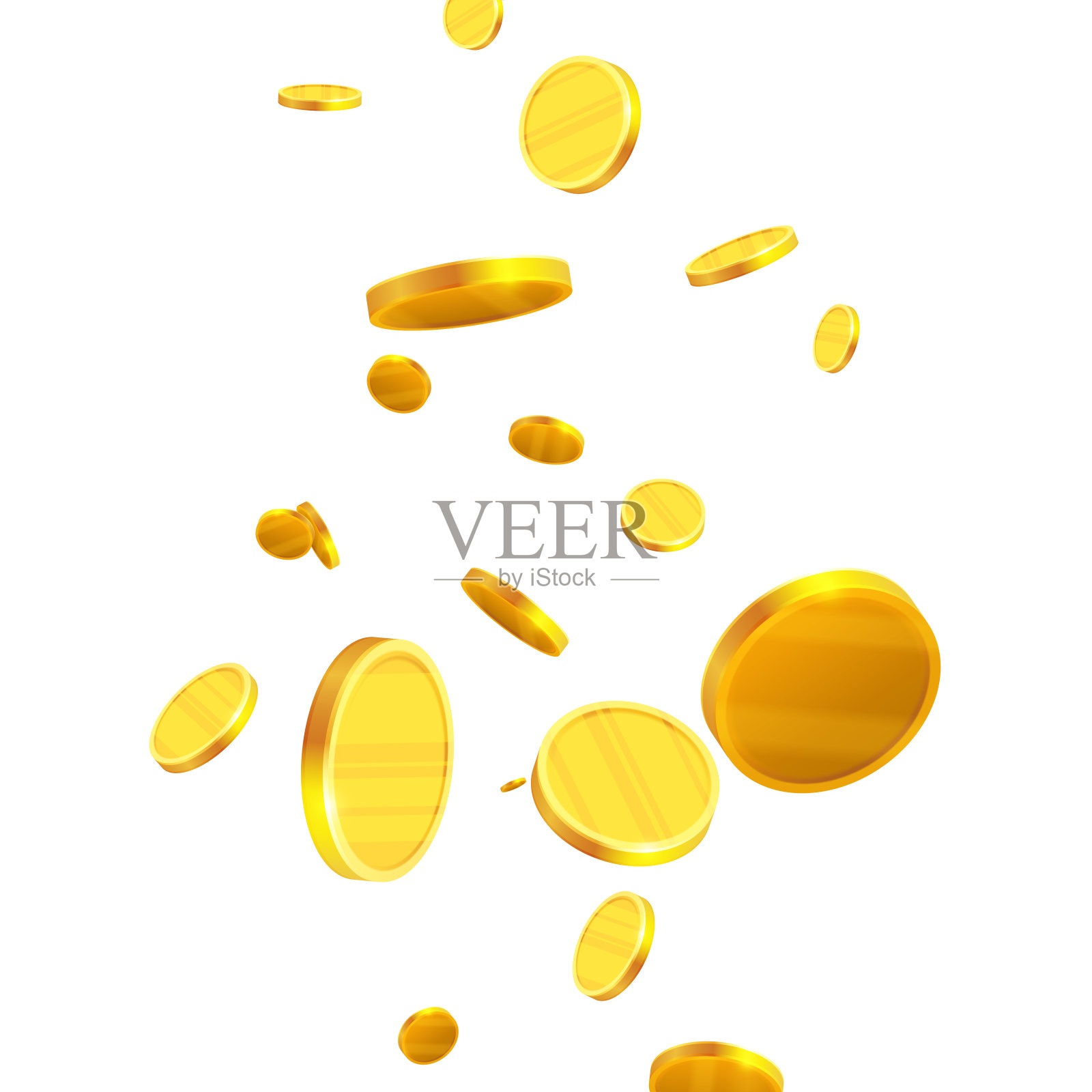 金币下降插画图片素材