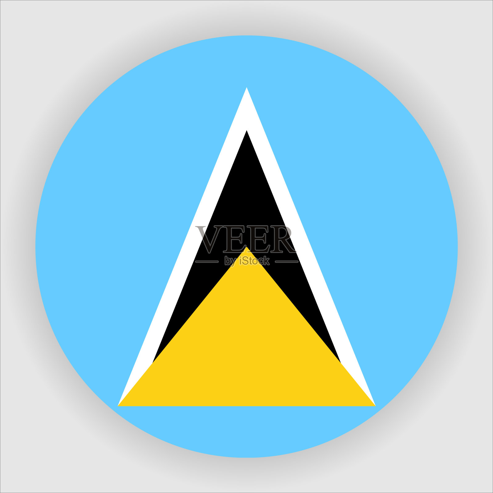 圣卢西亚平坦圆形国家国旗按钮图标插画图片素材