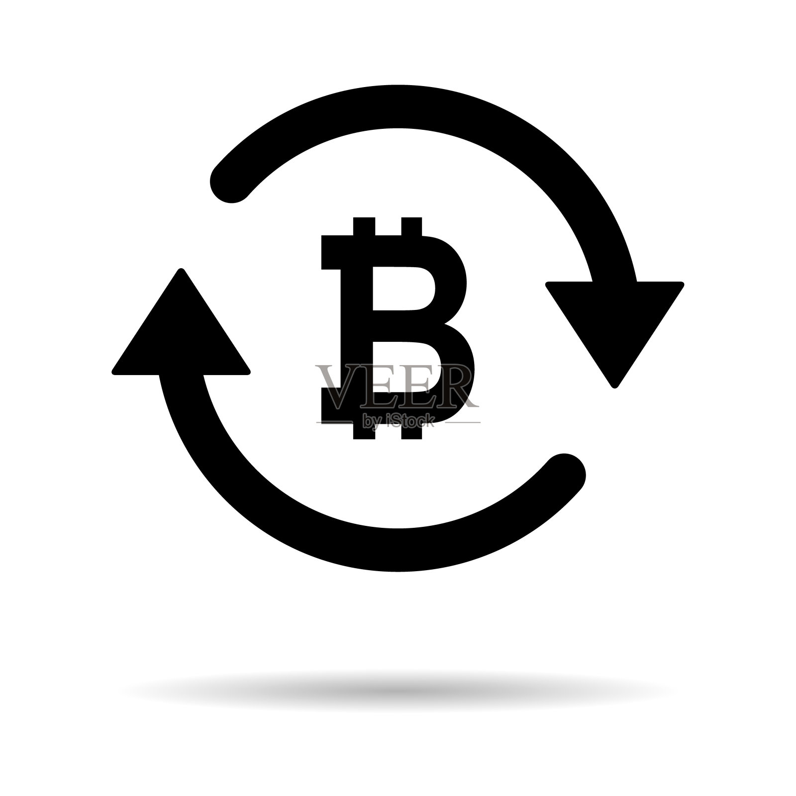 比特币货币图标，英镑图形支付业务标识，市场经济矢量插图插画图片素材