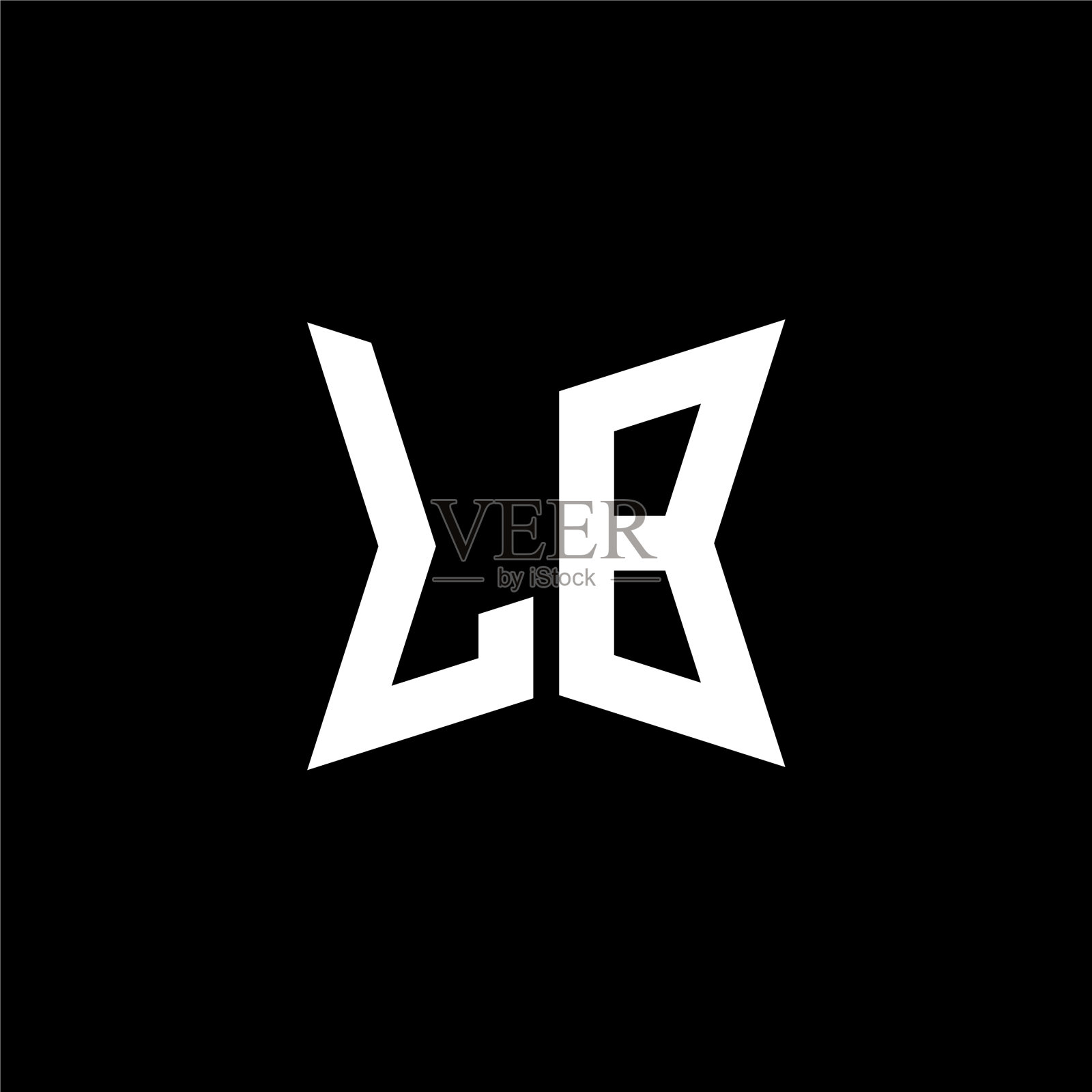 Lb标志交织几何形状风格插画图片素材