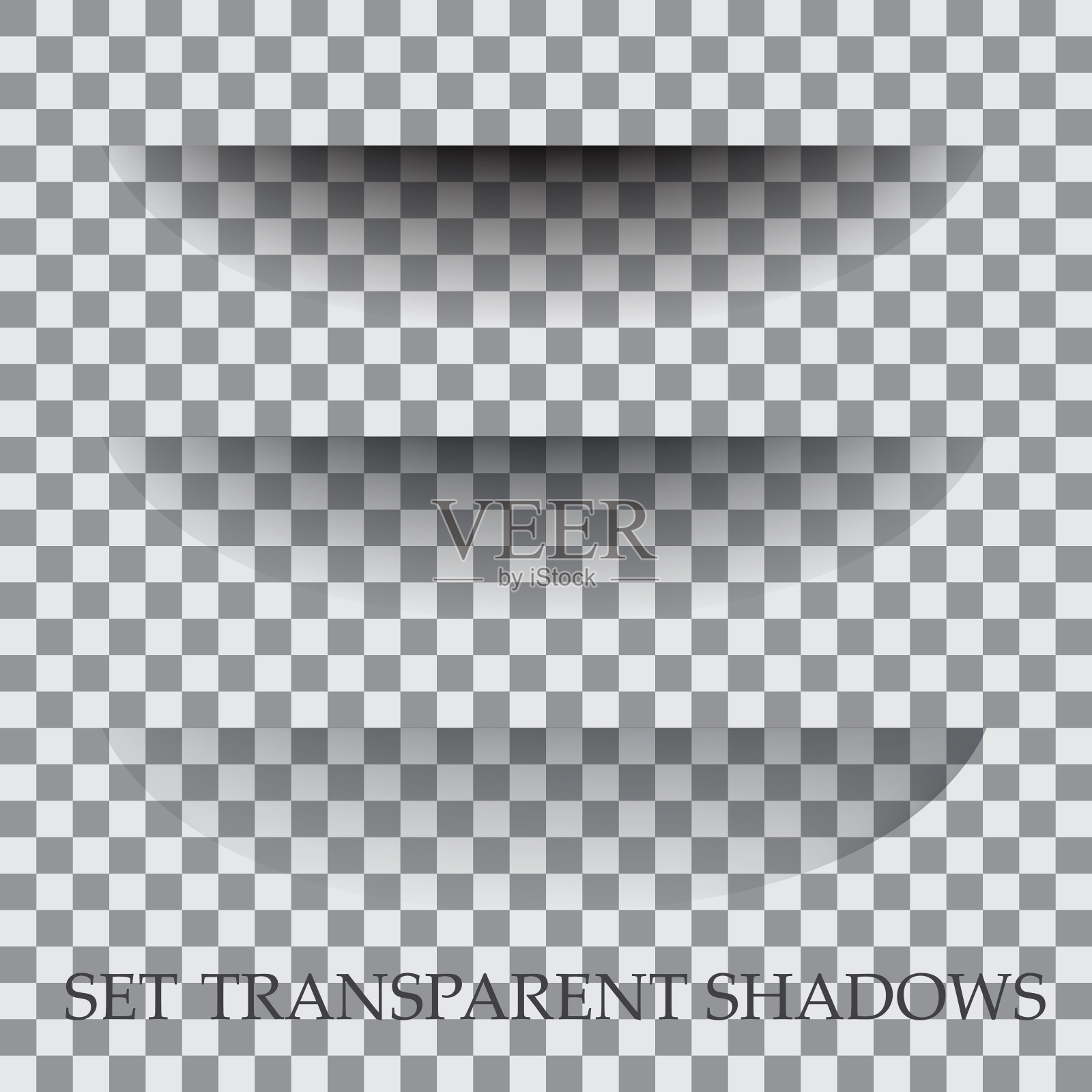 选择具有真实阴影效果的透明纸张。插画图片素材