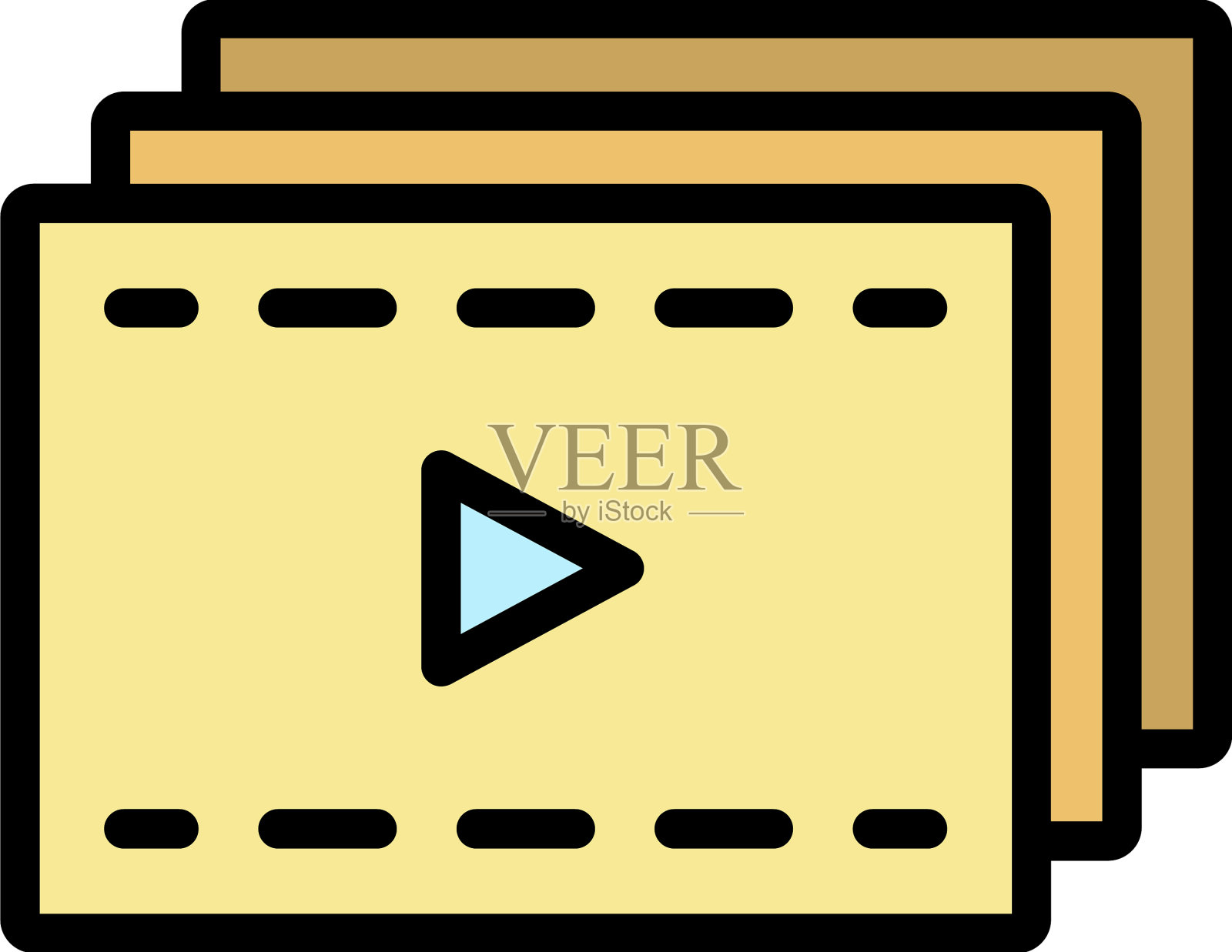 视频编辑器图标颜色轮廓插画图片素材