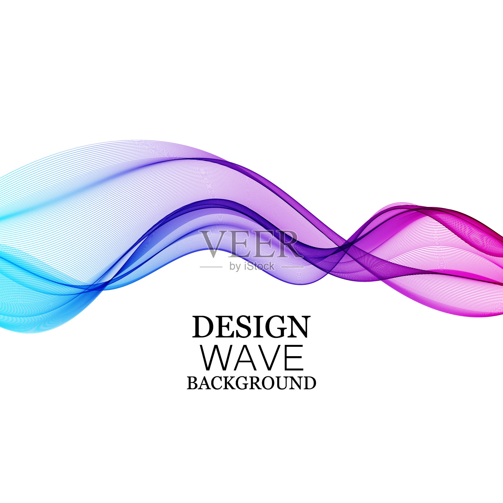 抽象色彩矢量波的设计元素。蓝色和紫色波浪背景插画图片素材